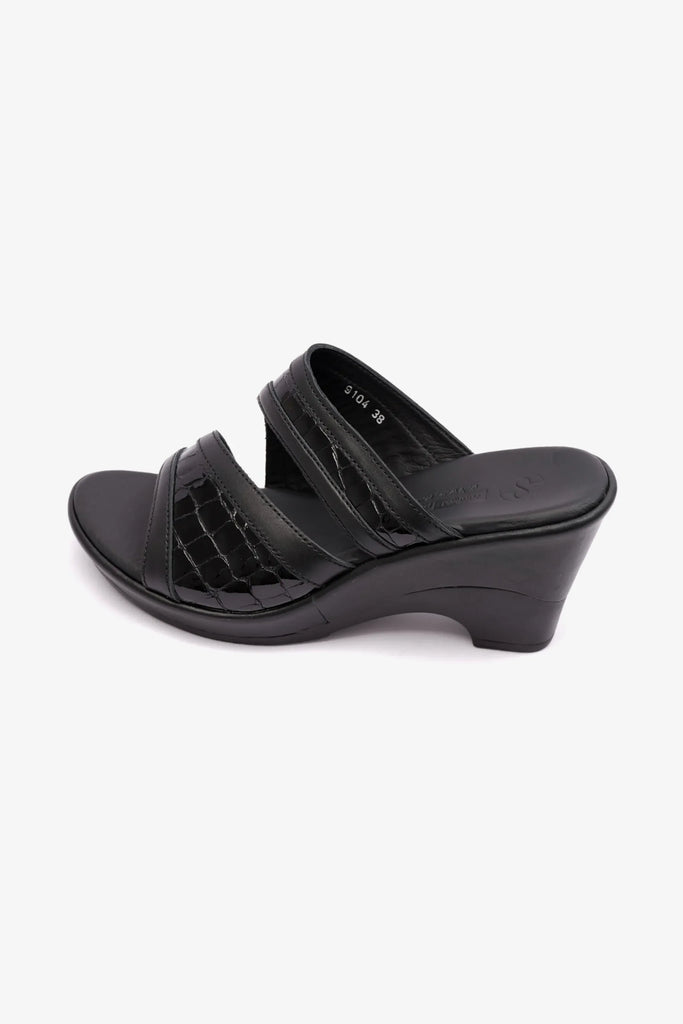 Comfort Plus Women's Patent Leather High Heel Sandals Black LSDCP9104