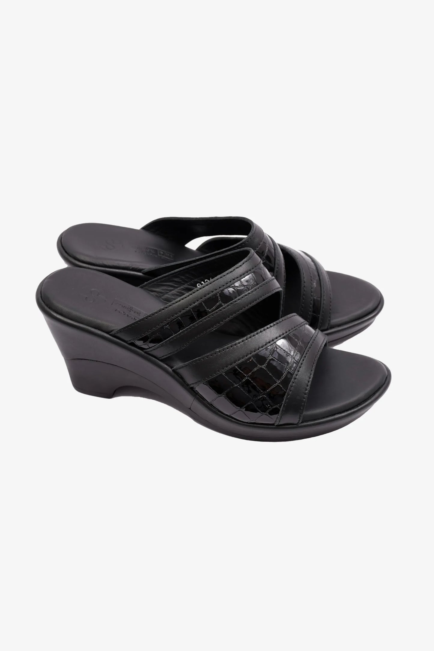 Comfort Plus Women's Patent Leather High Heel Sandals Black LSDCP9104