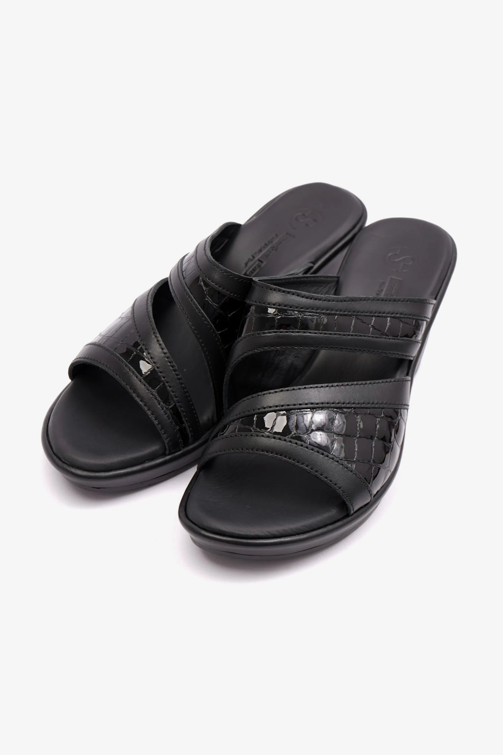 Comfort Plus Women's Patent Leather High Heel Sandals Black LSDCP9104