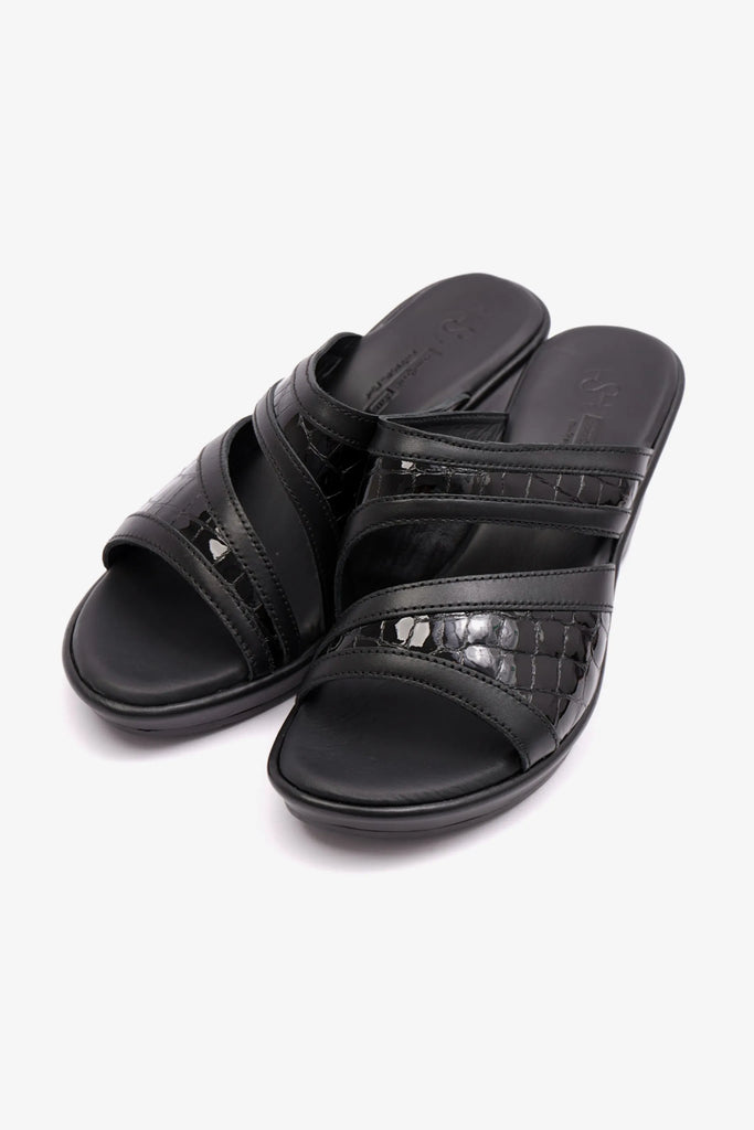 Comfort Plus Women's Patent Leather High Heel Sandals Black LSDCP9104