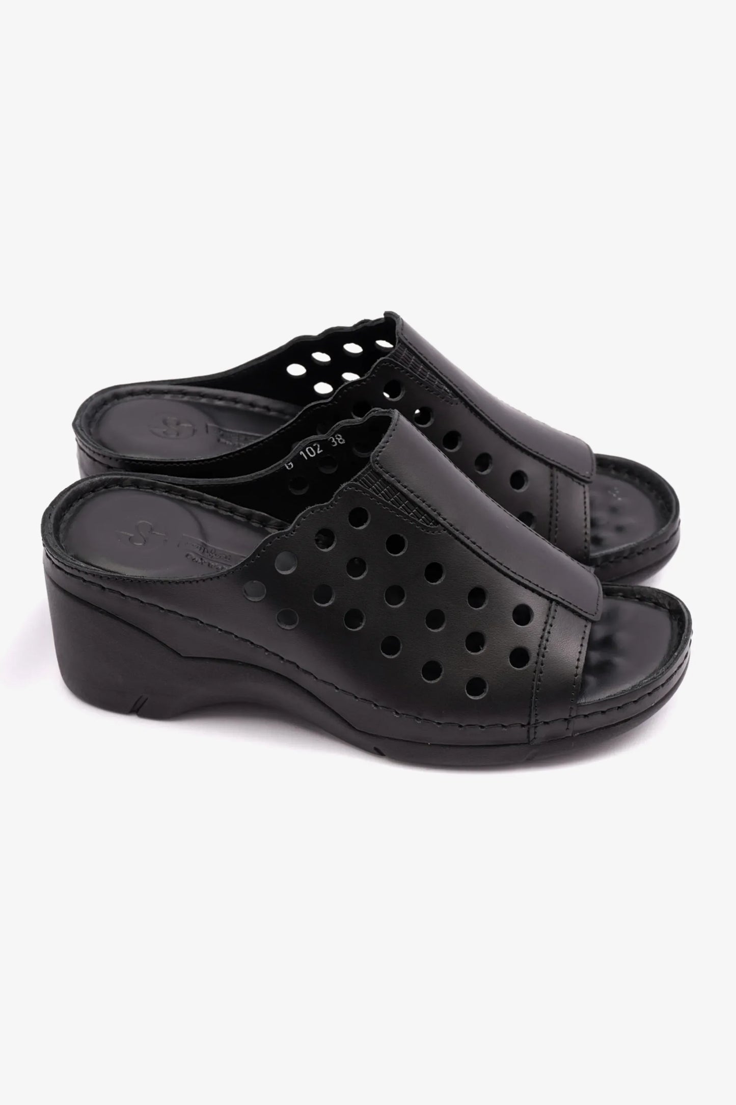 Comfort Plus Women's Slip-On Wedge Sandals Black LSDCPGG102