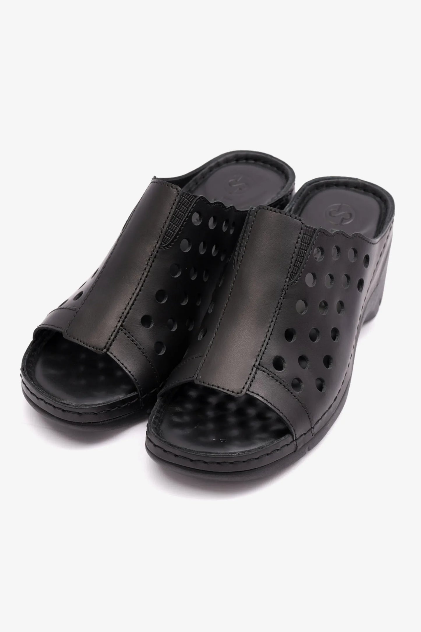 Comfort Plus Women's Slip-On Wedge Sandals Black LSDCPGG102