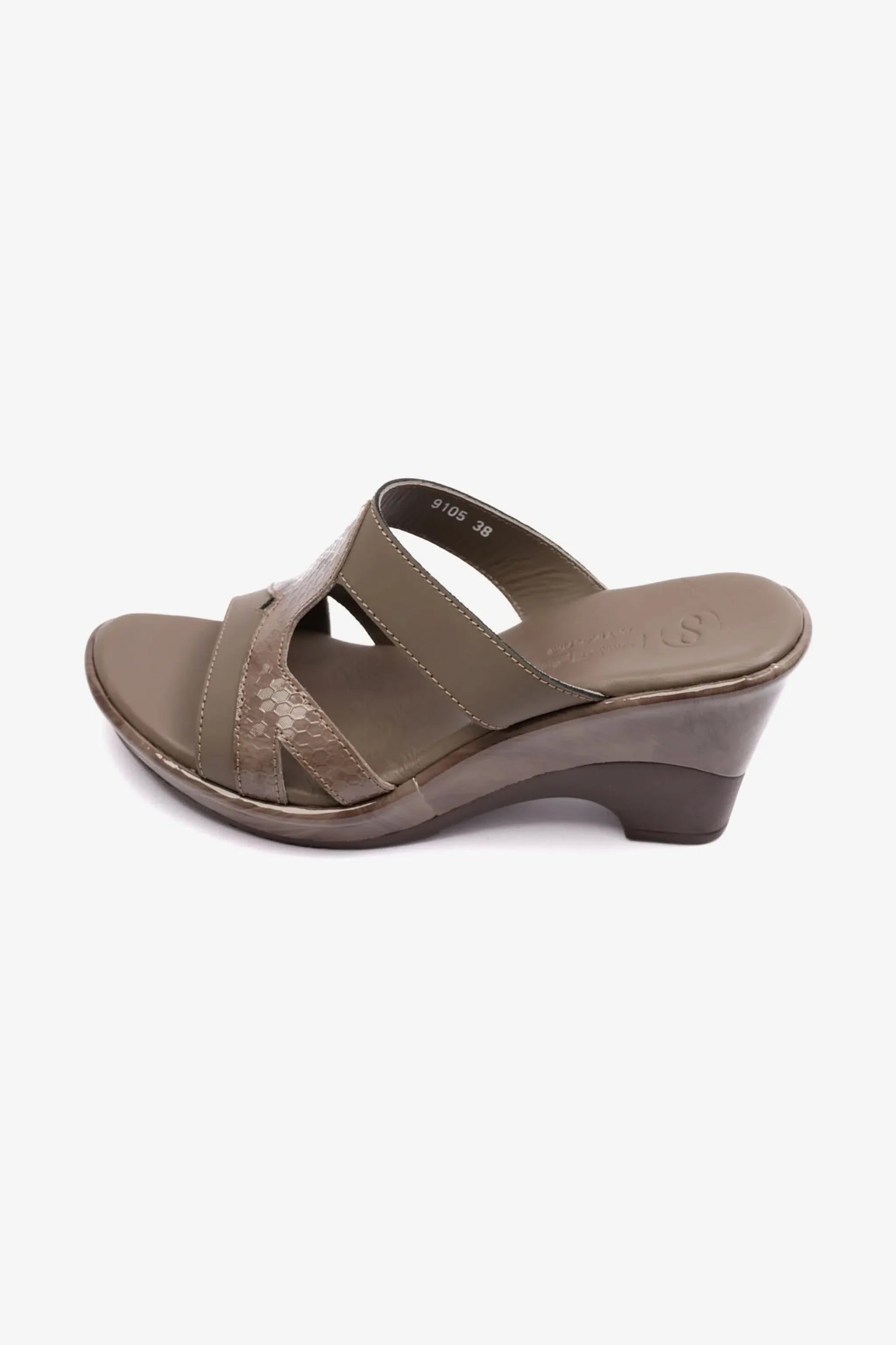 Comfort Plus Women's Matt Leather High Heel Sandals Truffle LSDCP9105