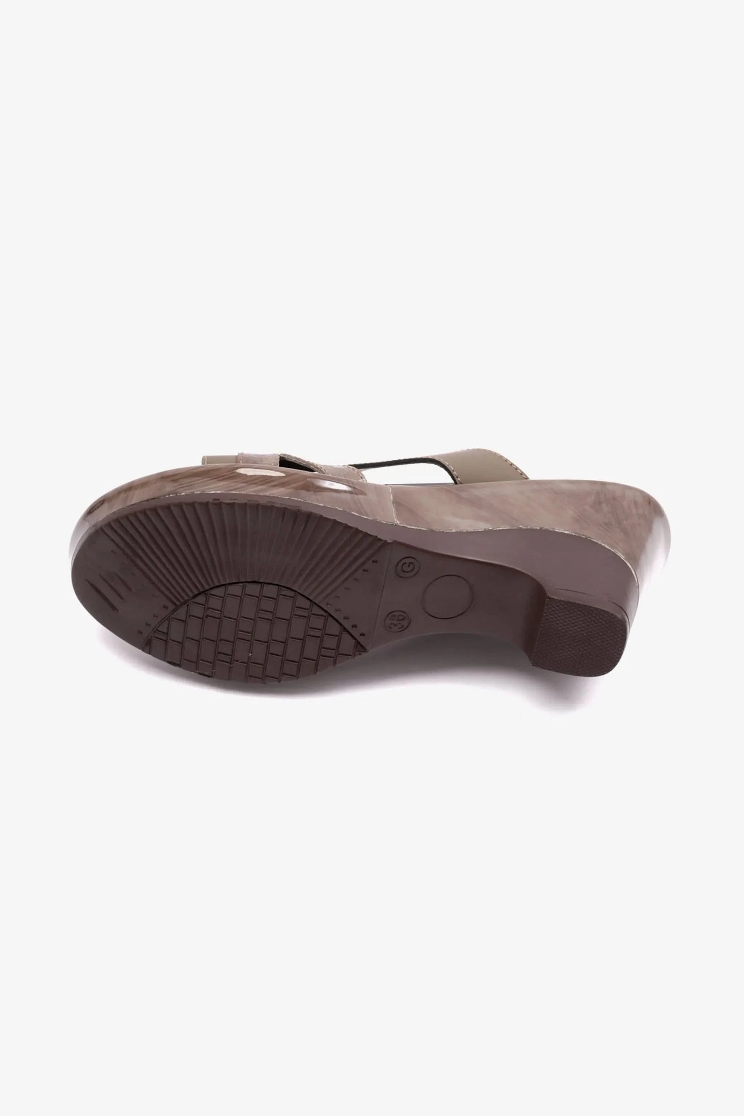 Comfort Plus Women's Matt Leather High Heel Sandals Truffle LSDCP9105