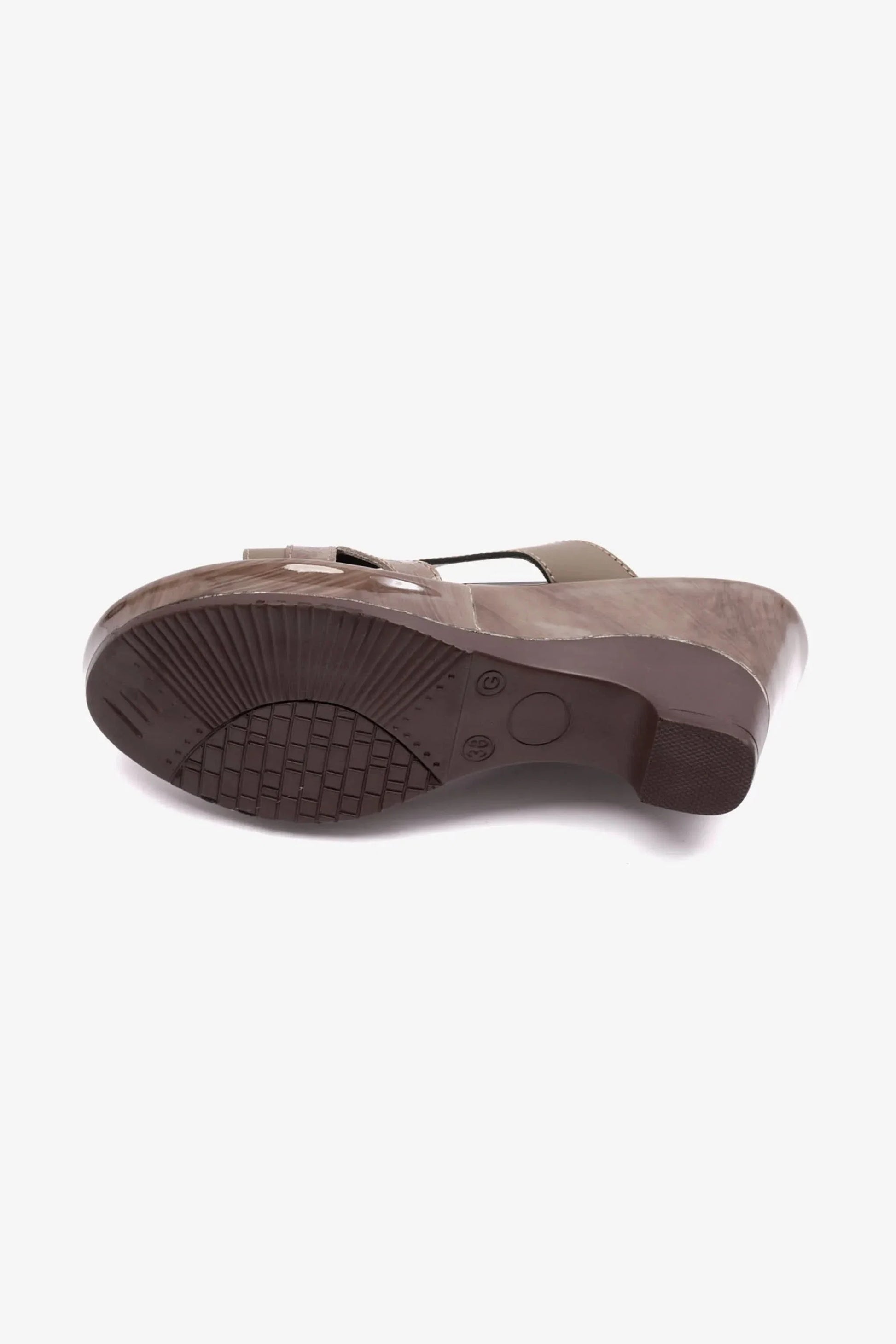 Comfort Plus Women's Matt Leather High Heel Sandals Truffle LSDCP9105
