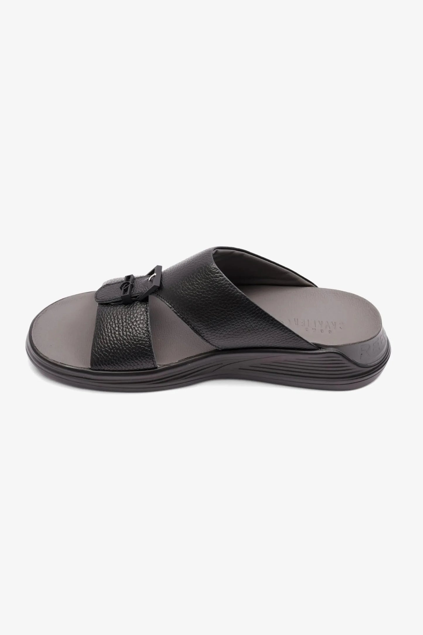 Cavalier Uomo Men's Embossed Leather Arabic Sandals Black MSDCVSUN506