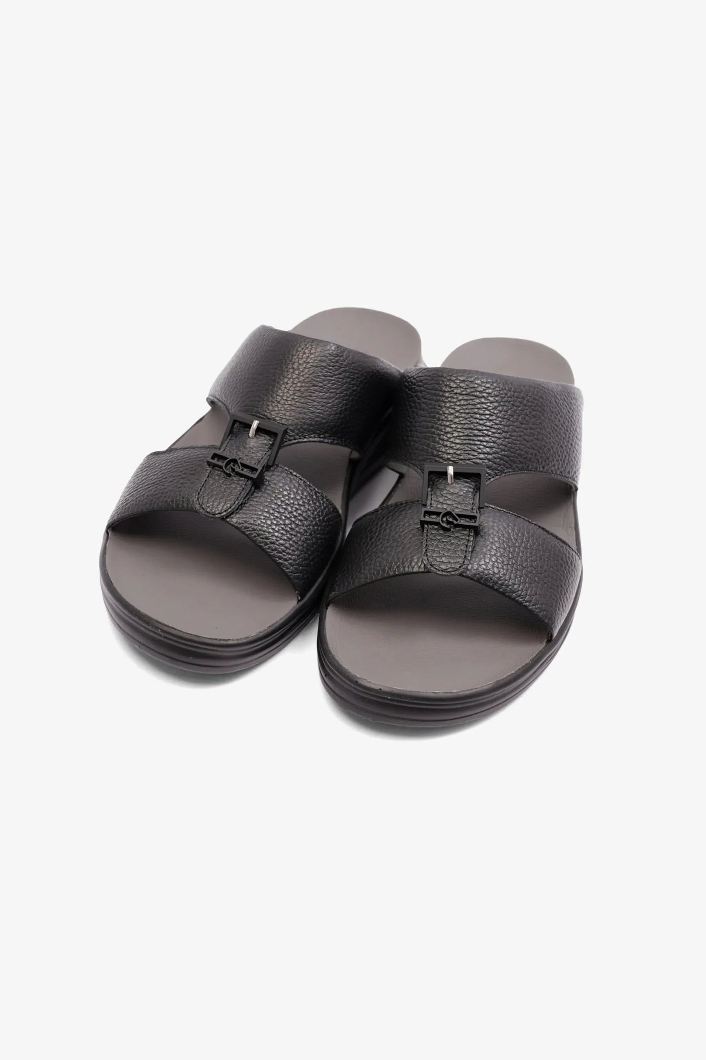 Cavalier Uomo Men's Embossed Leather Arabic Sandals Black MSDCVSUN506