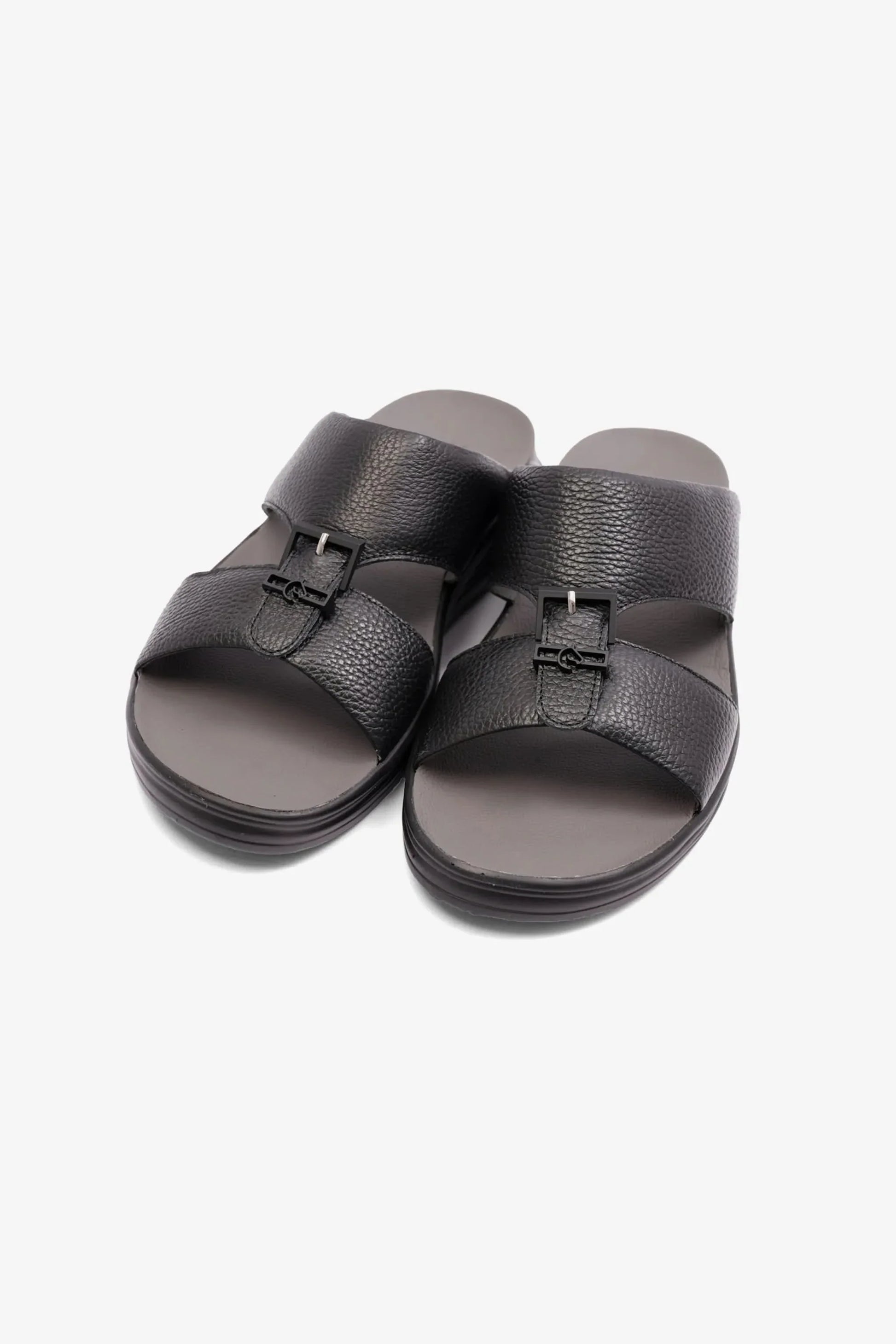 Cavalier Uomo Men's Embossed Leather Arabic Sandals Black MSDCVSUN506