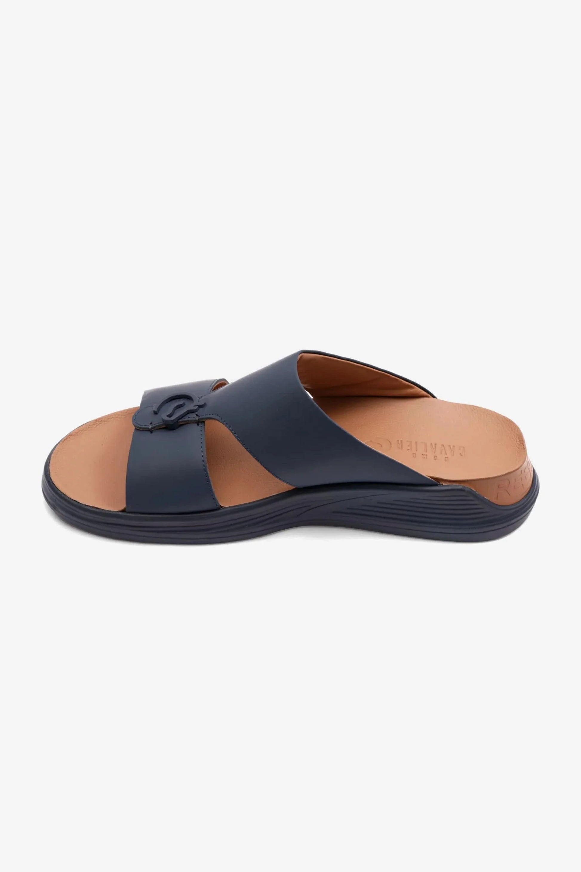 Cavalier Uomo Men's Embossed Leather Arabic Sandals Navy MSDCVSUN502