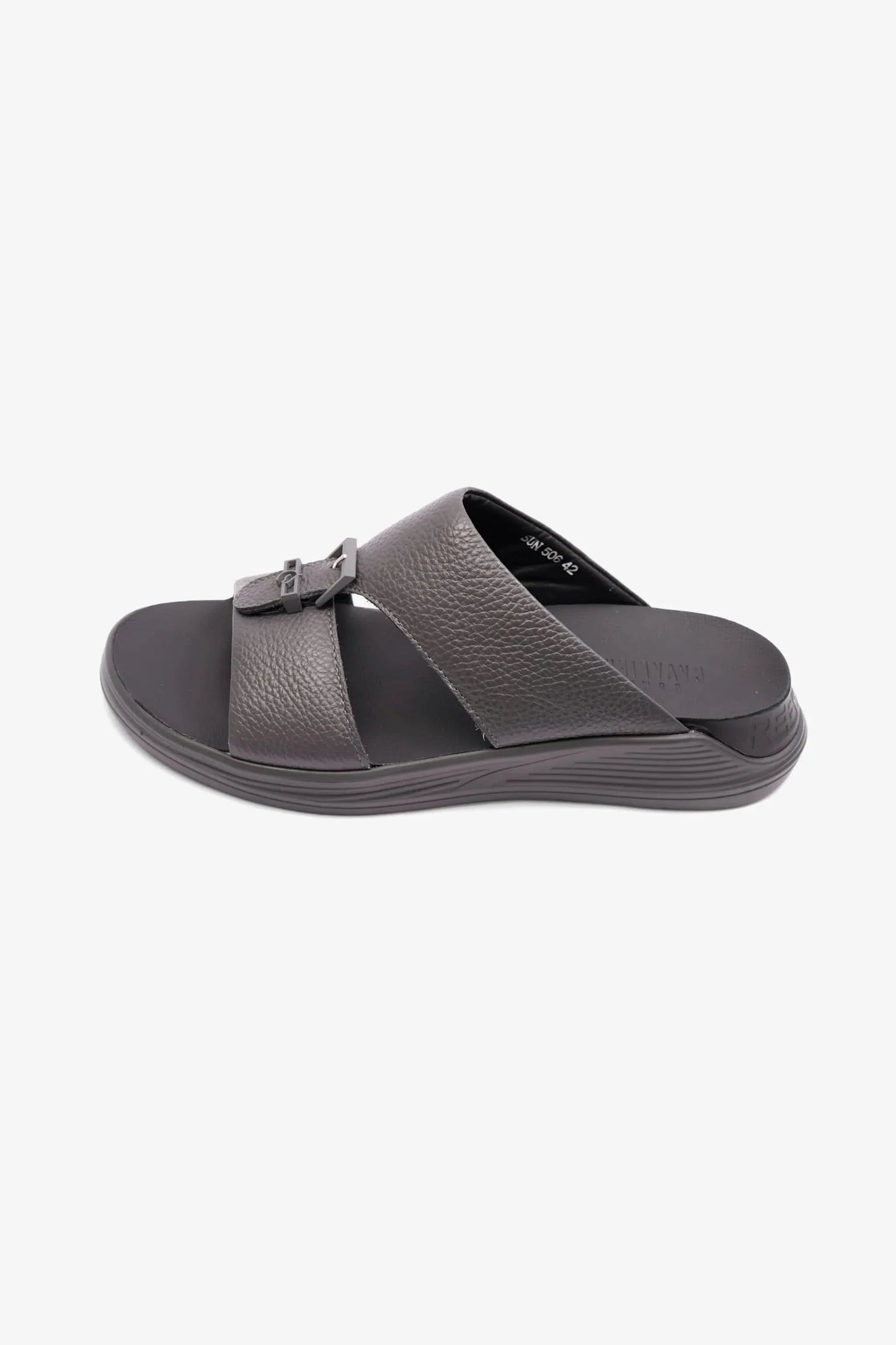 Cavalier Uomo Men's Embossed Leather Arabic Sandals Asfalto MSDCVSUN506
