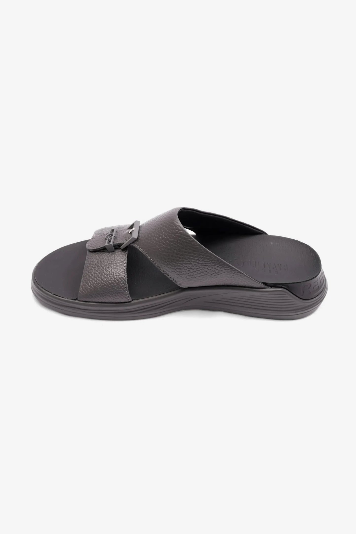 Cavalier Uomo Men's Embossed Leather Arabic Sandals Asfalto MSDCVSUN506