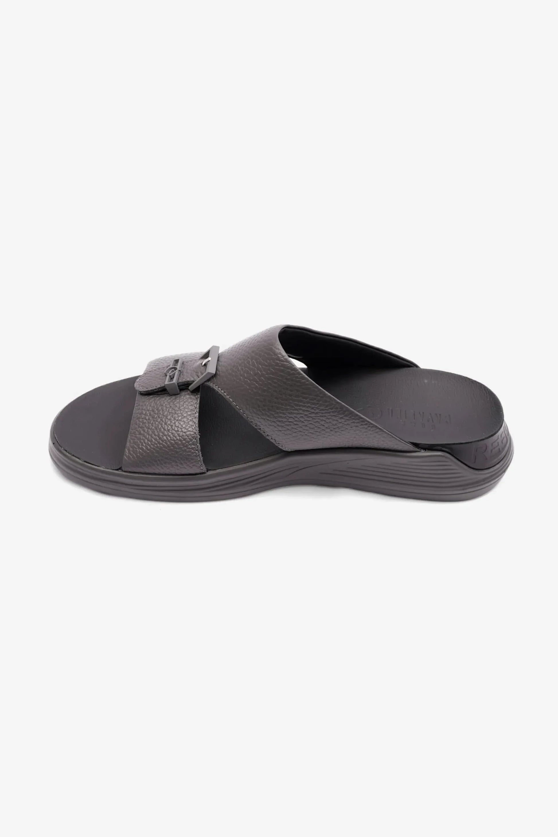 Cavalier Uomo Men's Embossed Leather Arabic Sandals Asfalto MSDCVSUN506