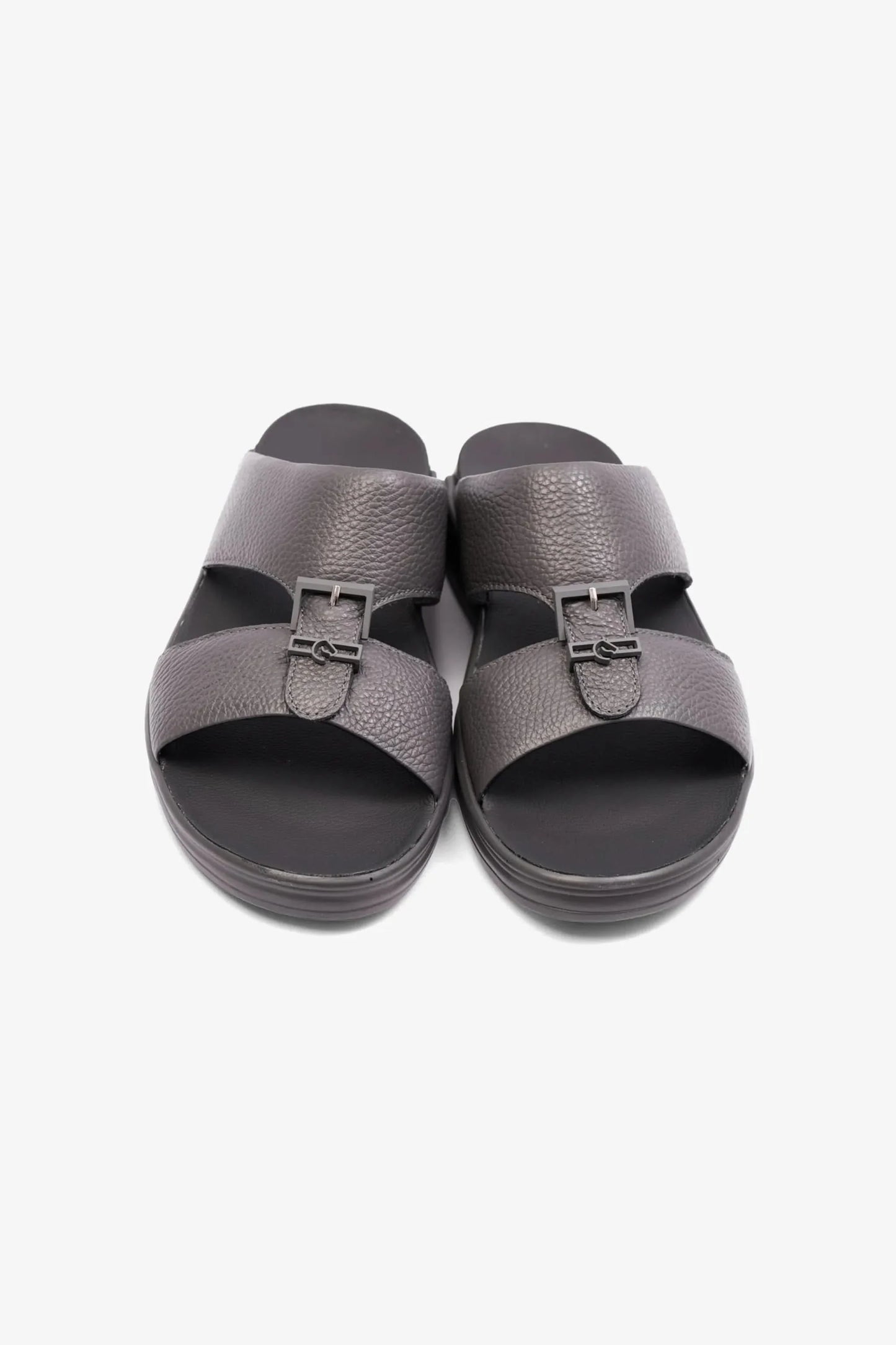 Cavalier Uomo Men's Embossed Leather Arabic Sandals Asfalto MSDCVSUN506