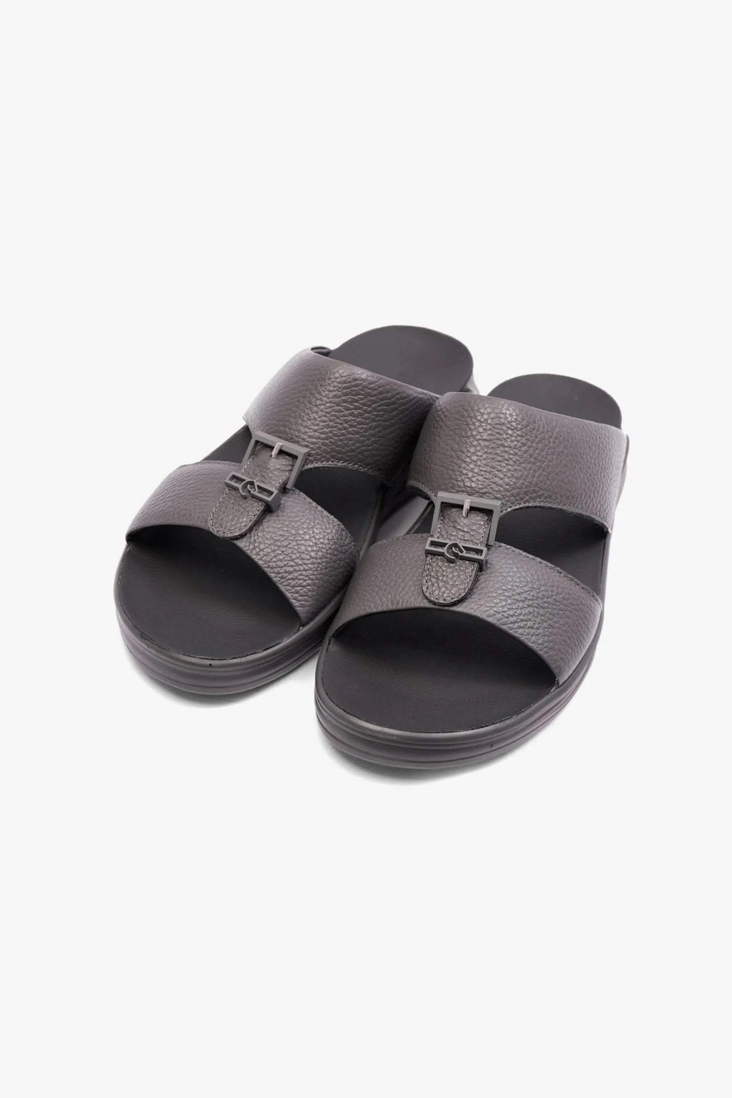 Cavalier Uomo Men's Embossed Leather Arabic Sandals Asfalto MSDCVSUN506