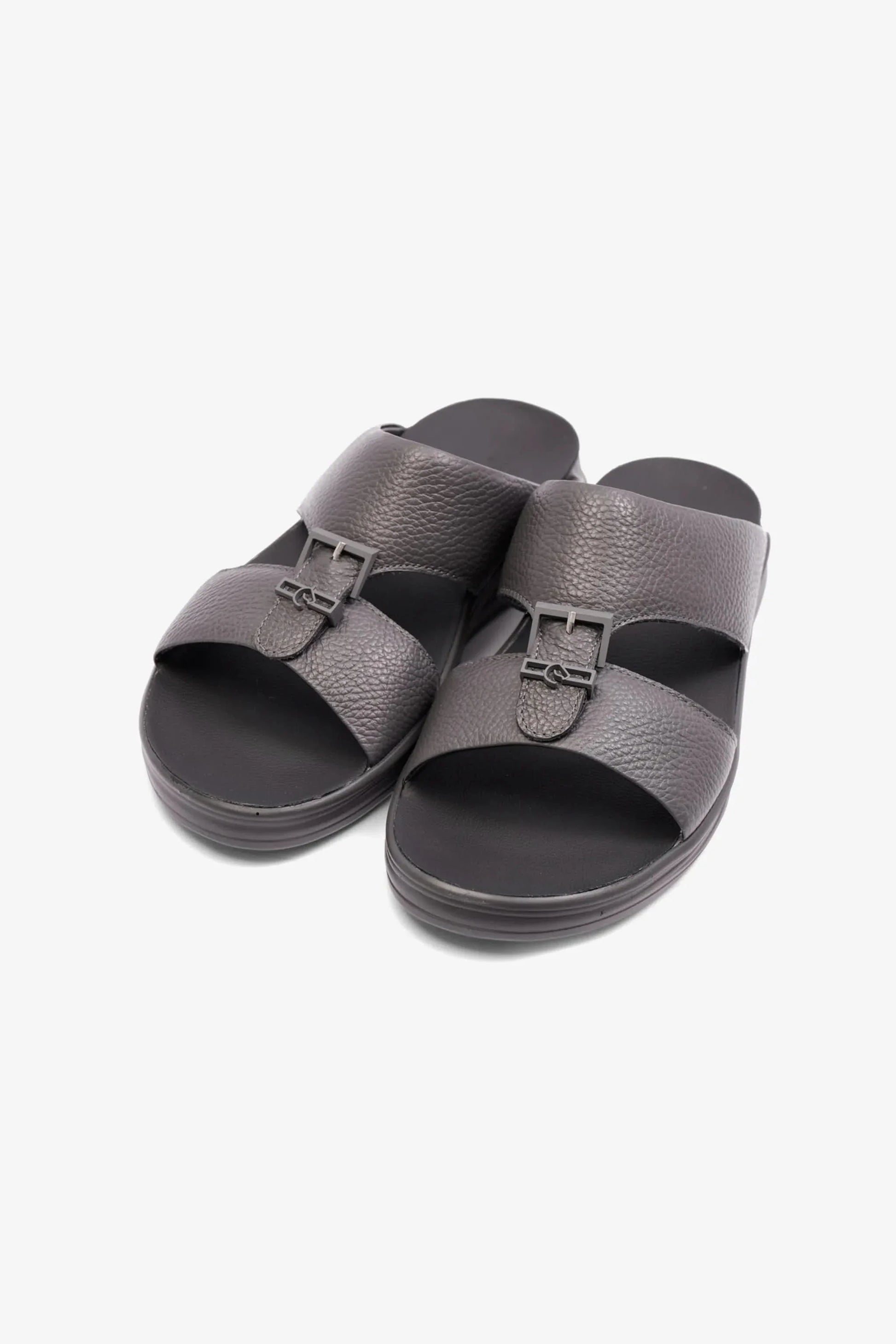 Cavalier Uomo Men's Embossed Leather Arabic Sandals Asfalto MSDCVSUN506