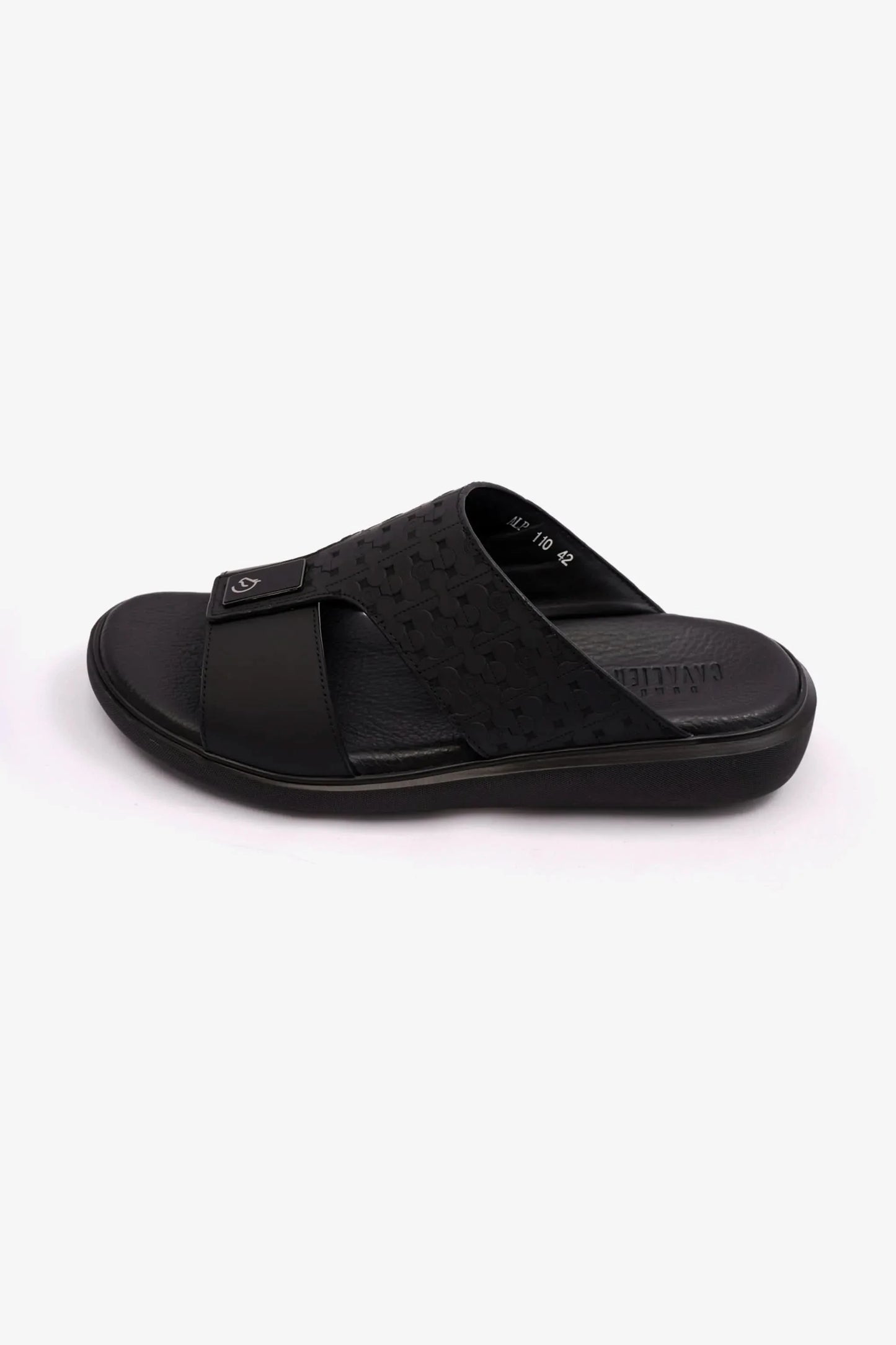 Cavalier Uomo Men's Stylish Trim Arabic Sandals Black MSDCVALP110