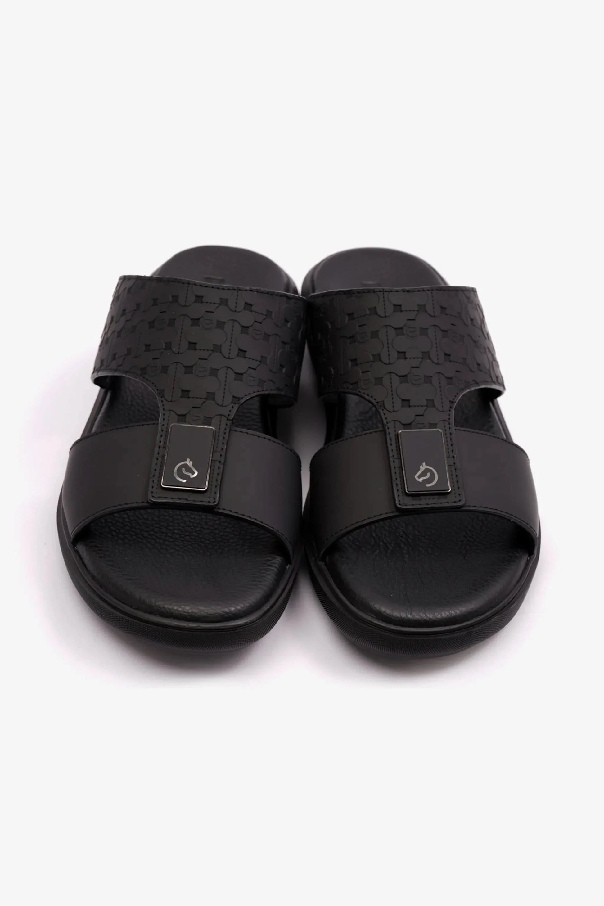 Cavalier Uomo Men's Stylish Trim Arabic Sandals Black MSDCVALP110