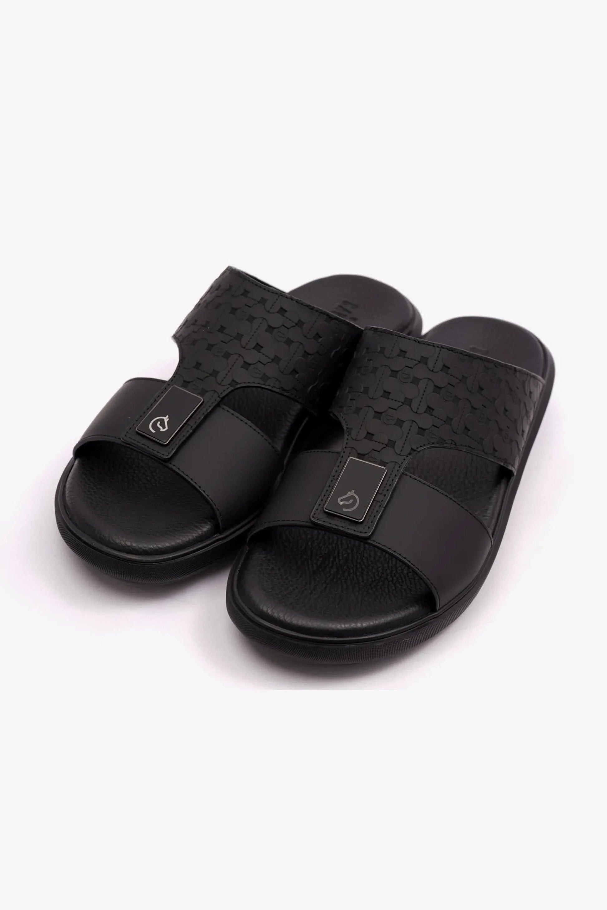 Cavalier Uomo Men's Stylish Trim Arabic Sandals Black MSDCVALP110