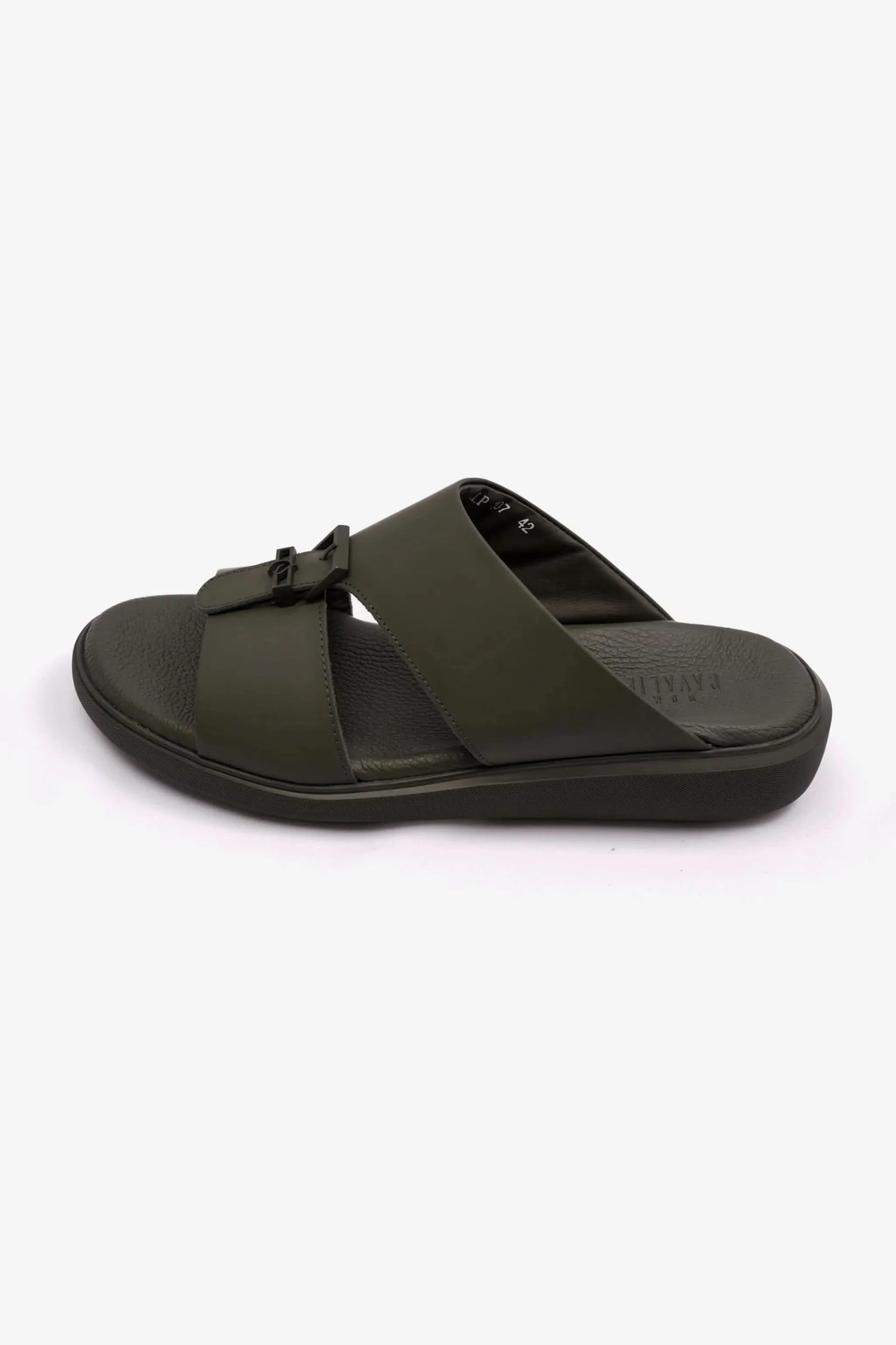 Cavalier Uomo Men's Leather Sandals Olive MSDCVALP107