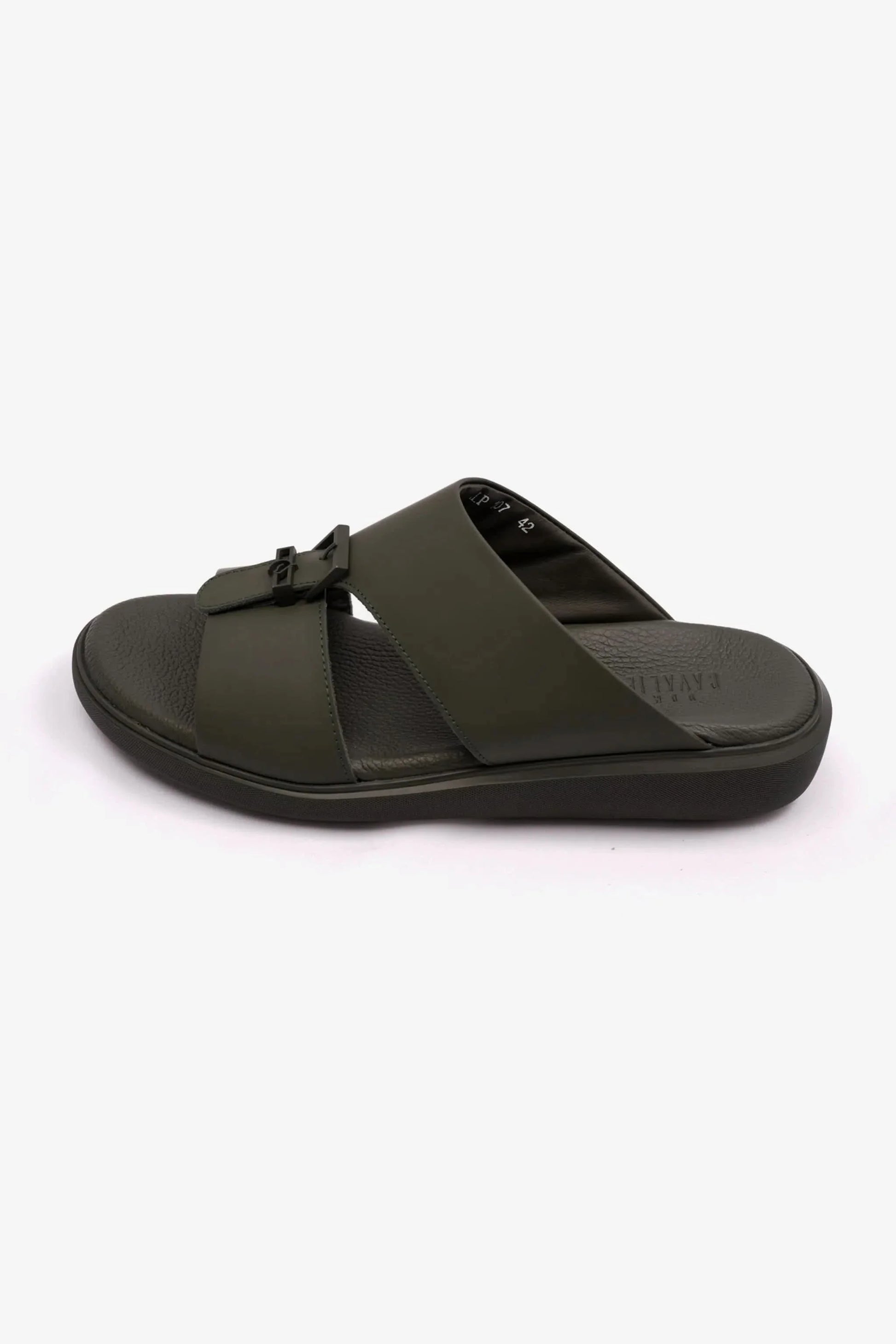 Cavalier Uomo Men's Leather Sandals Olive MSDCVALP107