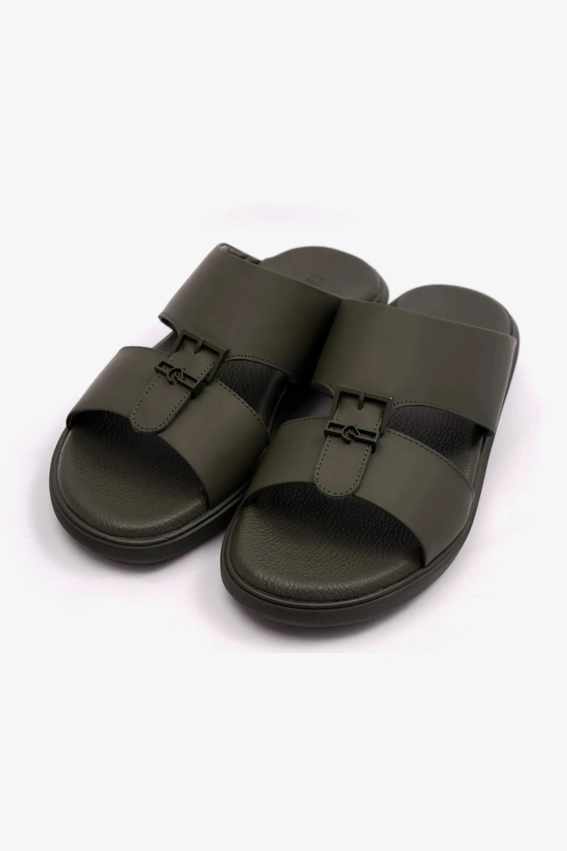 Cavalier Uomo Men's Leather Sandals Olive MSDCVALP107