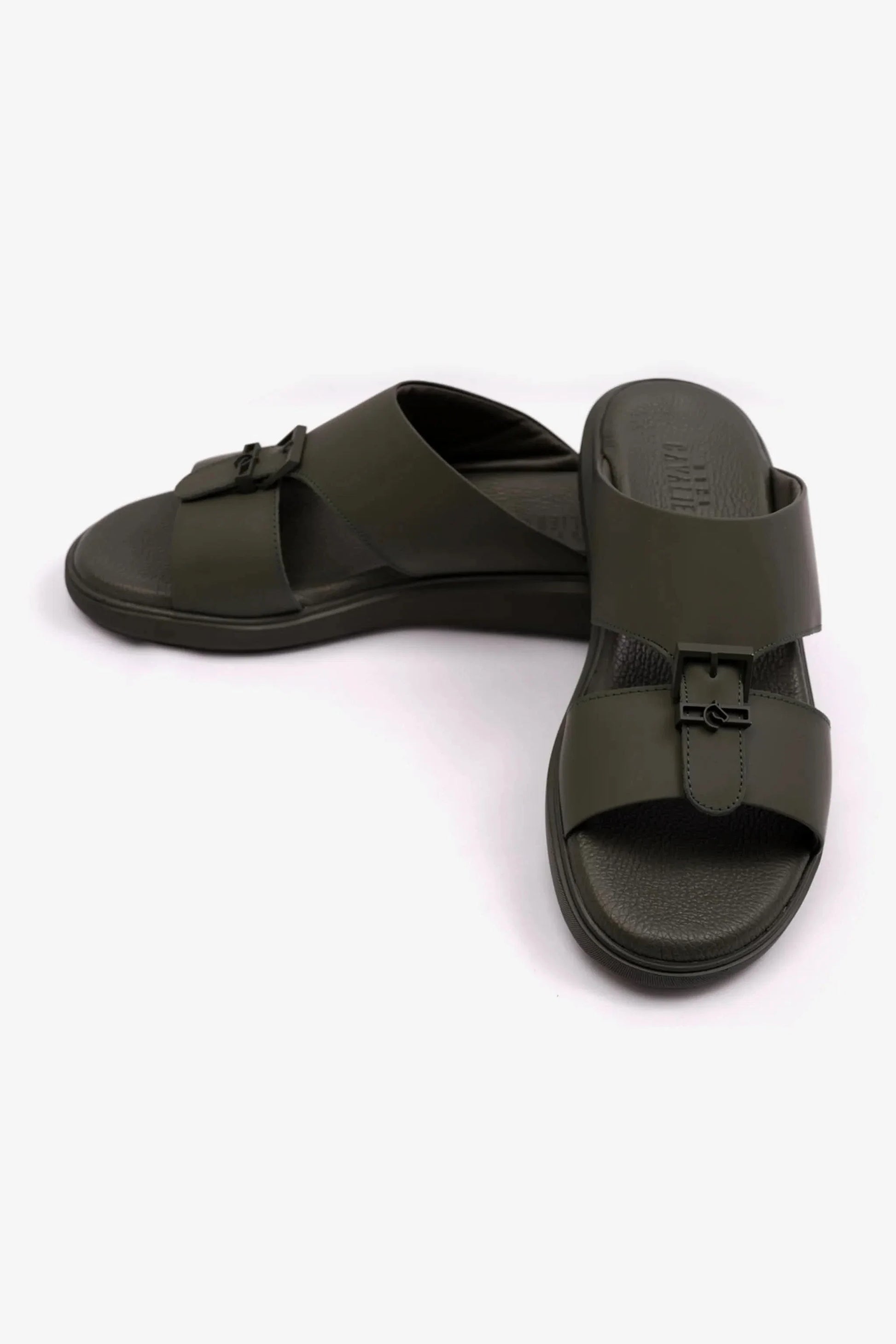 Cavalier Uomo Men's Leather Sandals Olive MSDCVALP107