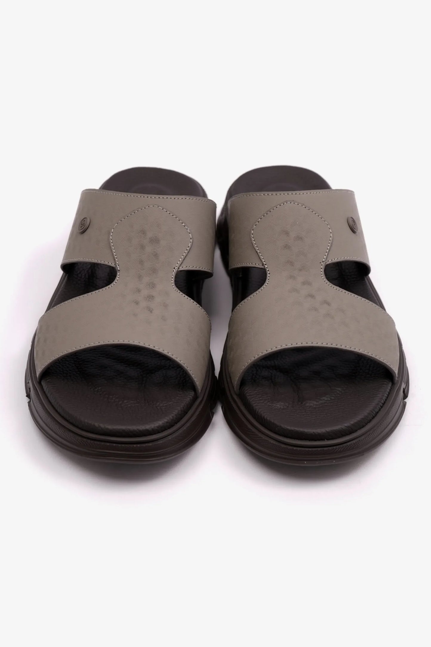 Comfort Plus Men's Embossed Arabic Leather Sandals Stone MSDCP1005