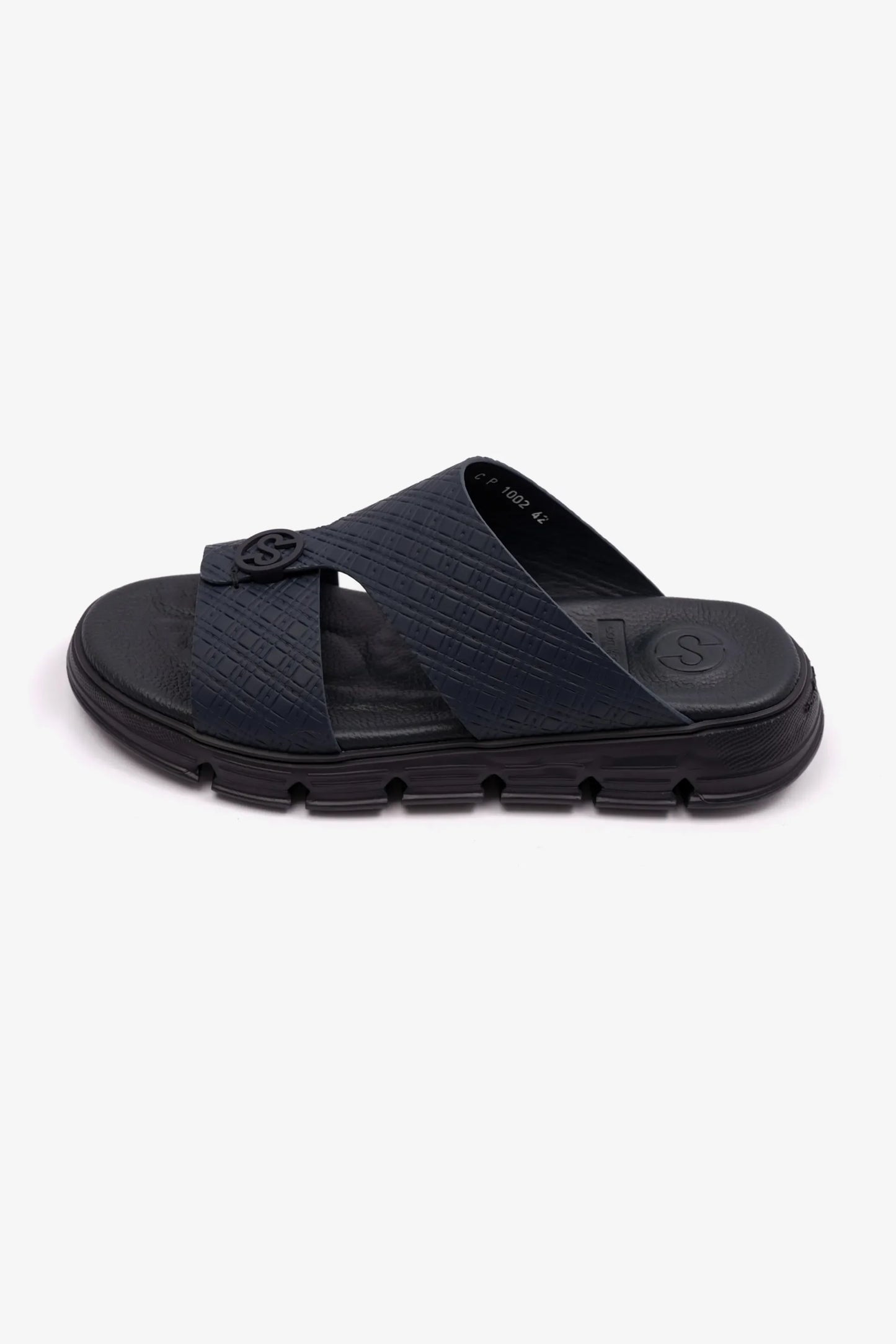 Comfort Plus Men's Italian Outsole Leather Arabic Sandals Navy MSDCP 1002