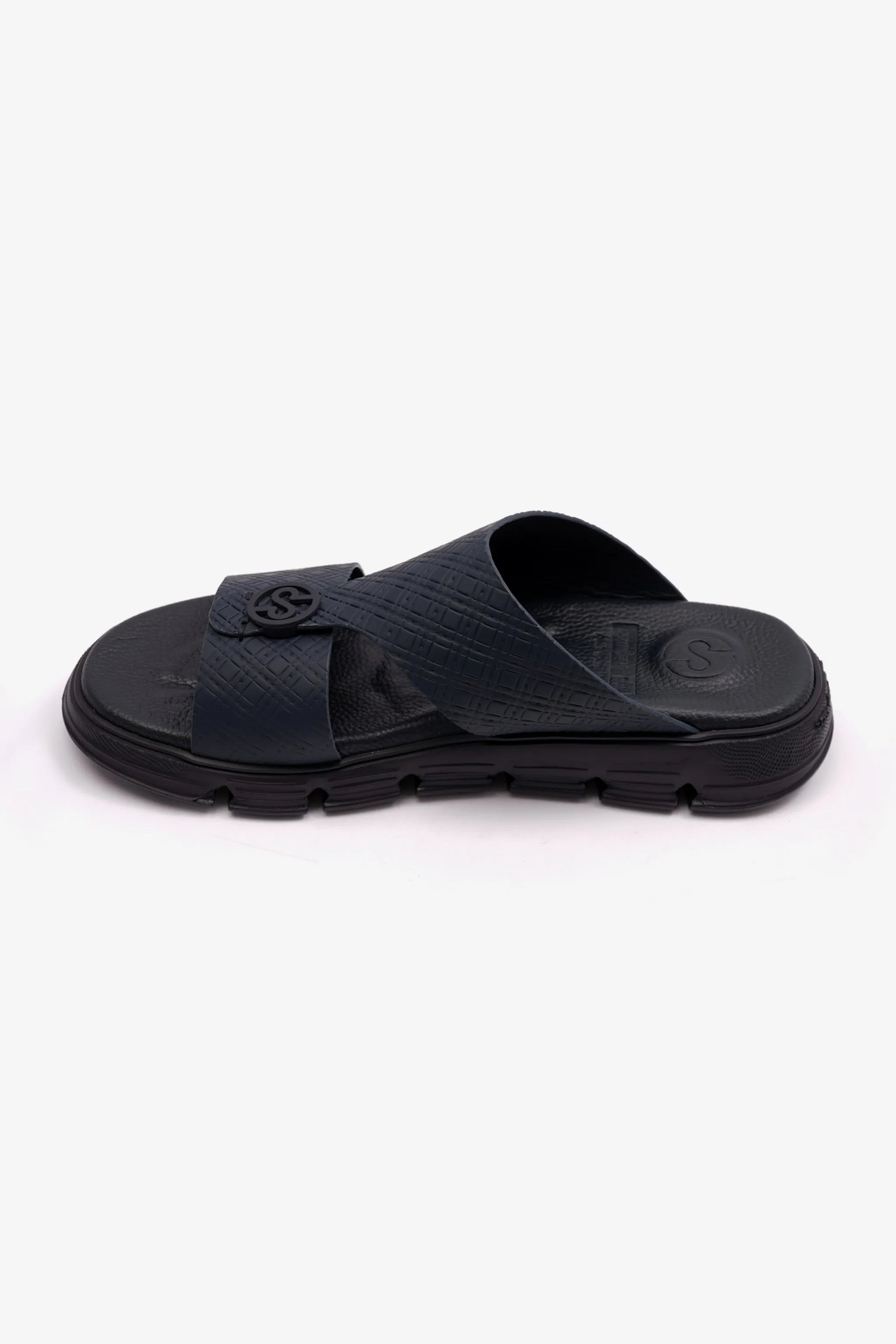 Comfort Plus Men's Italian Outsole Leather Arabic Sandals Navy MSDCP 1002