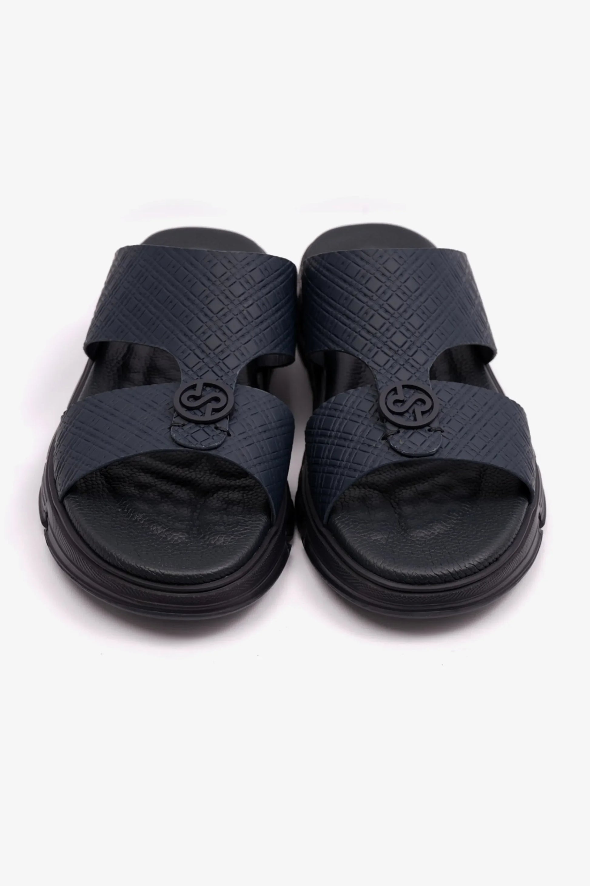 Comfort Plus Men's Italian Outsole Leather Arabic Sandals Navy MSDCP 1002