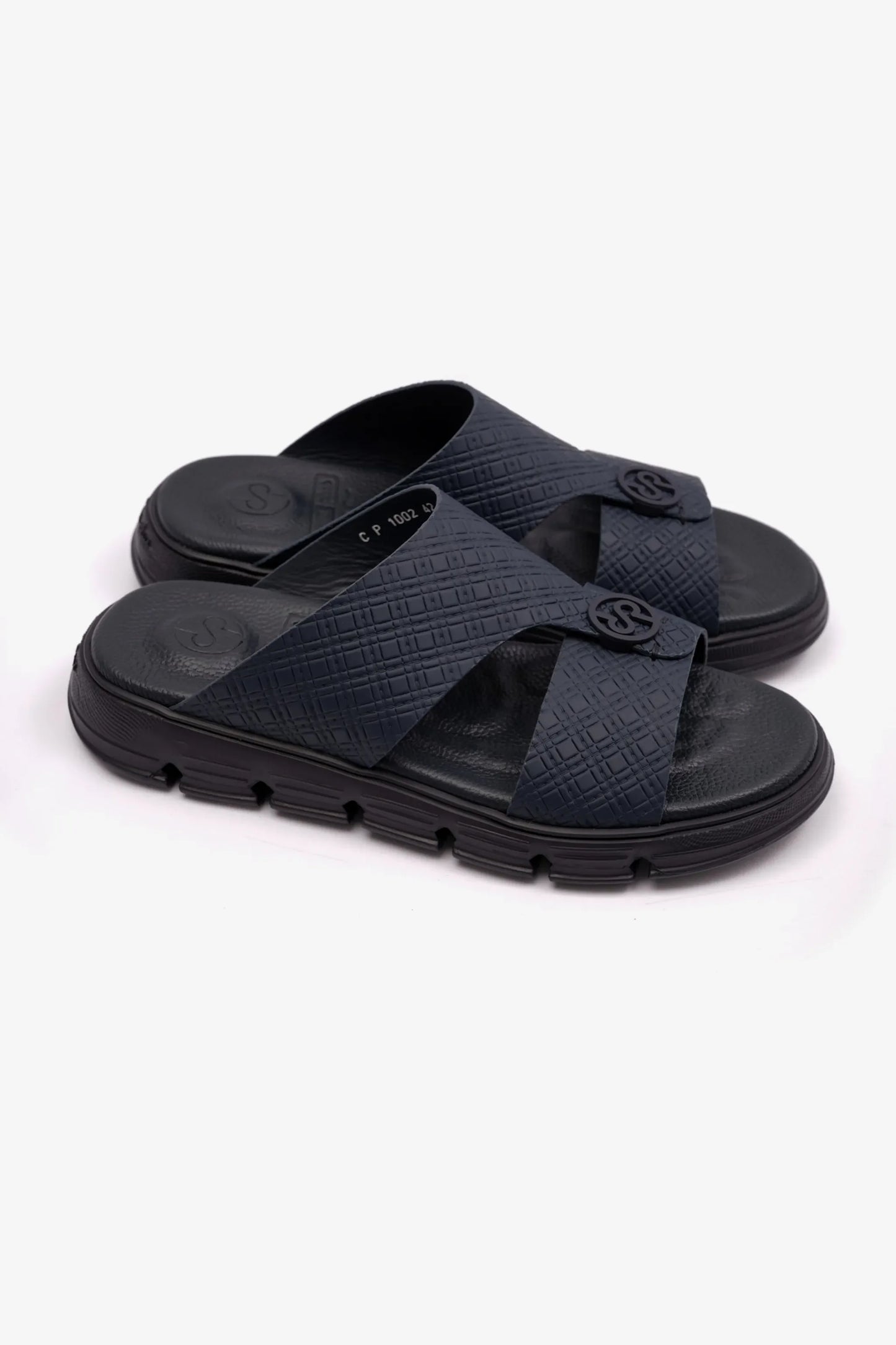 Comfort Plus Men's Italian Outsole Leather Arabic Sandals Navy MSDCP 1002