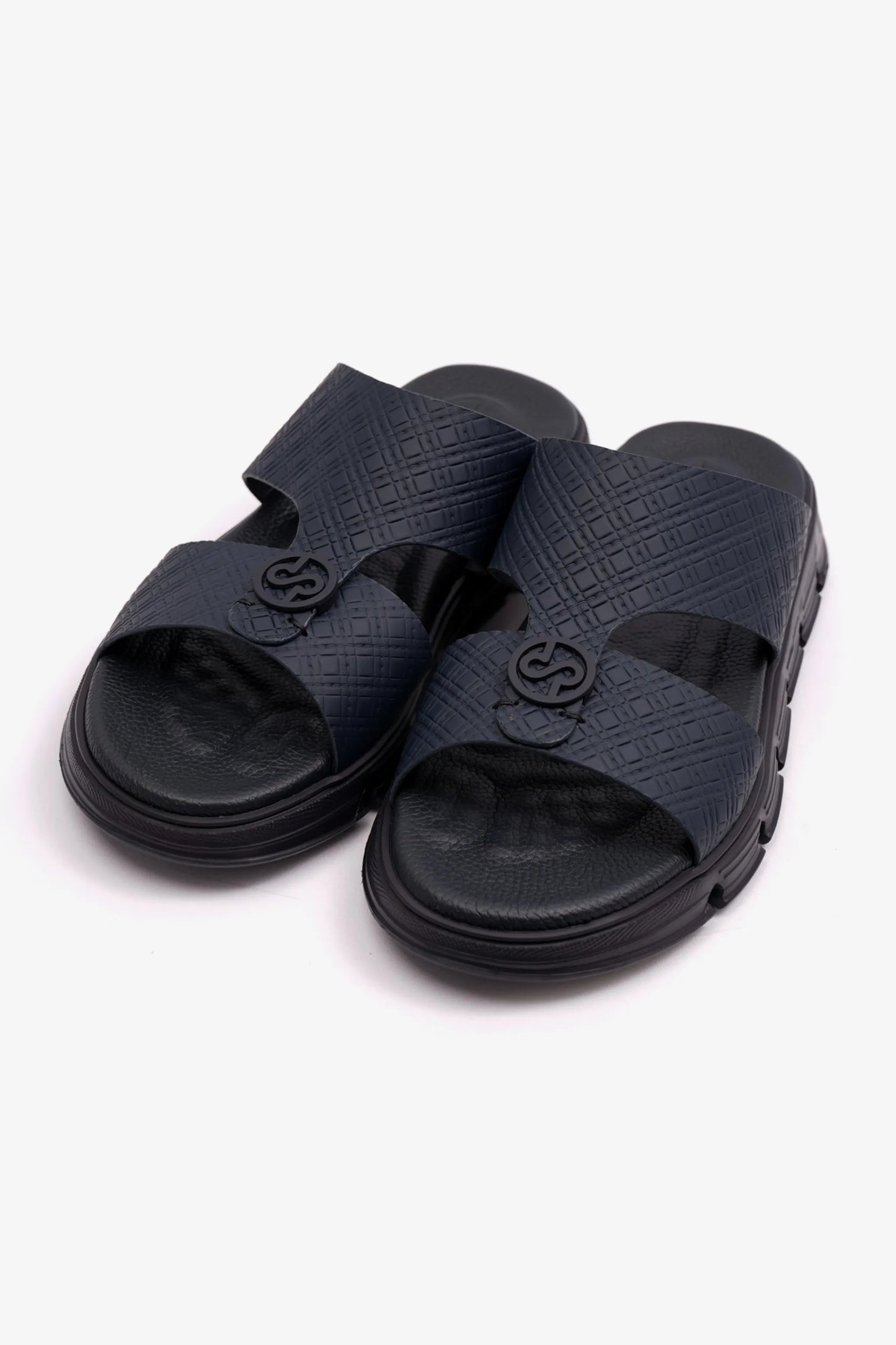 Comfort Plus Men's Italian Outsole Leather Arabic Sandals Navy MSDCP 1002
