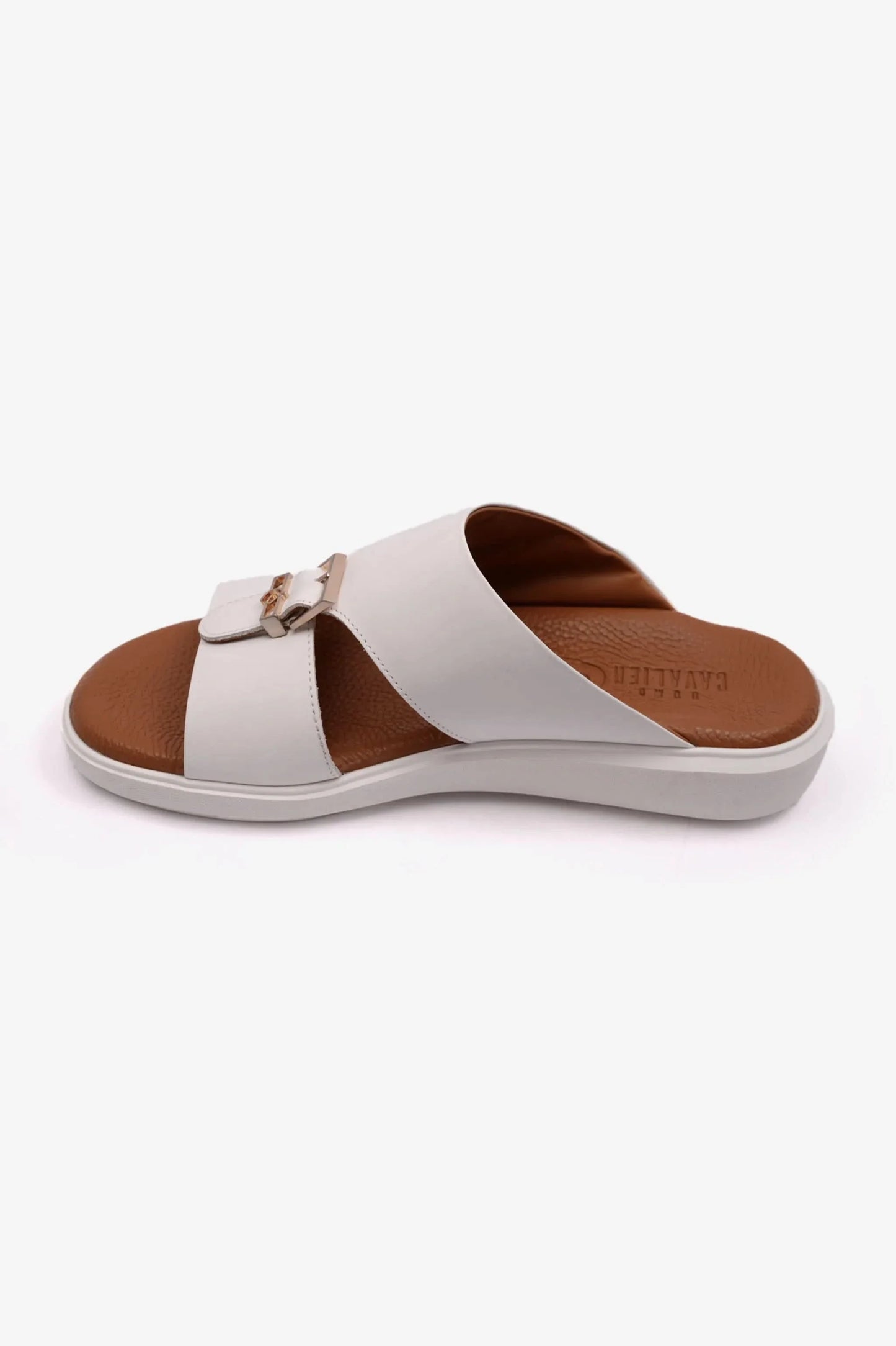 Cavalier Uomo Men's Classic Outsole Leather Sandals White MSDCVALP107