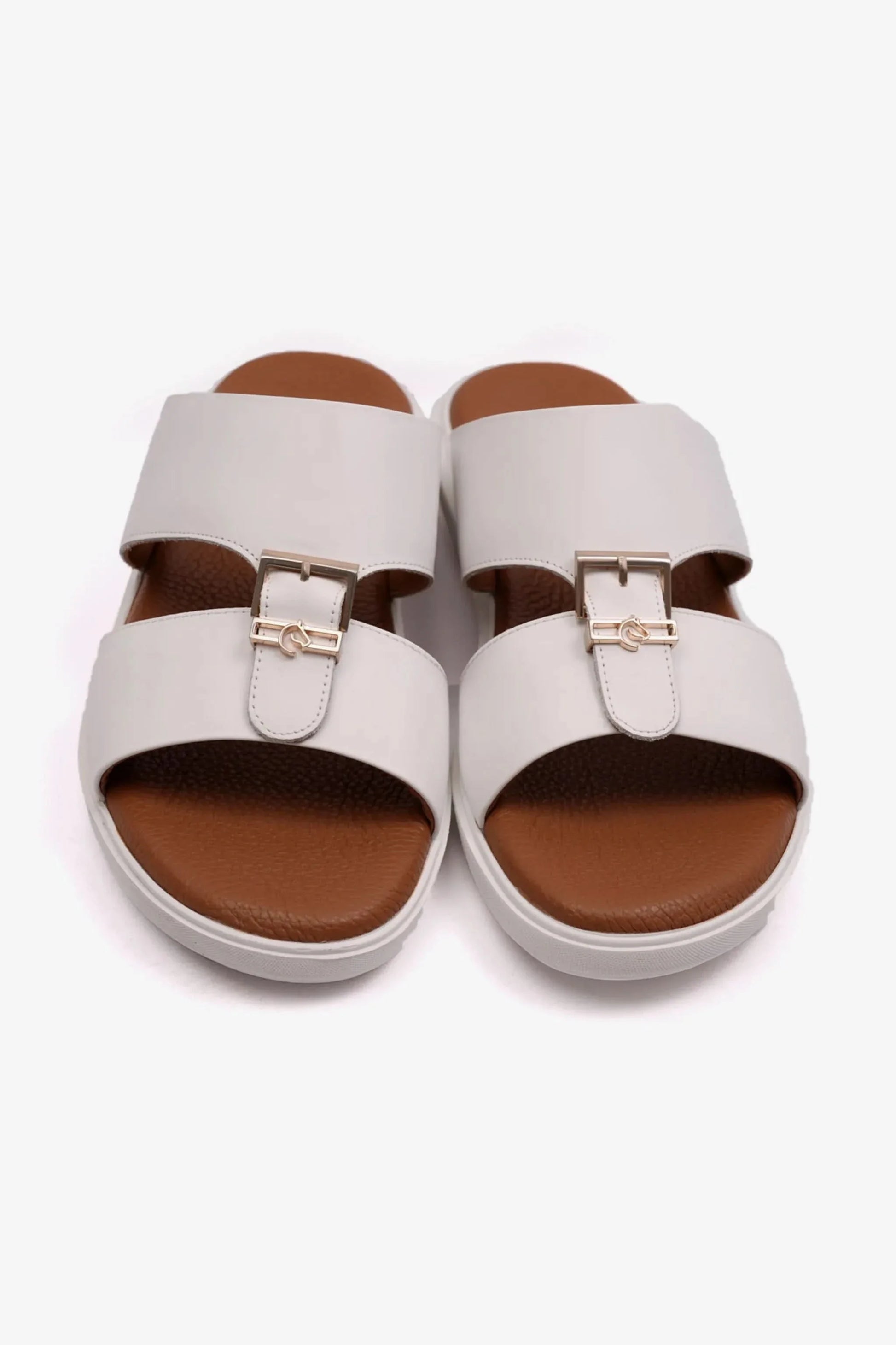 Cavalier Uomo Men's Classic Outsole Leather Sandals White MSDCVALP107
