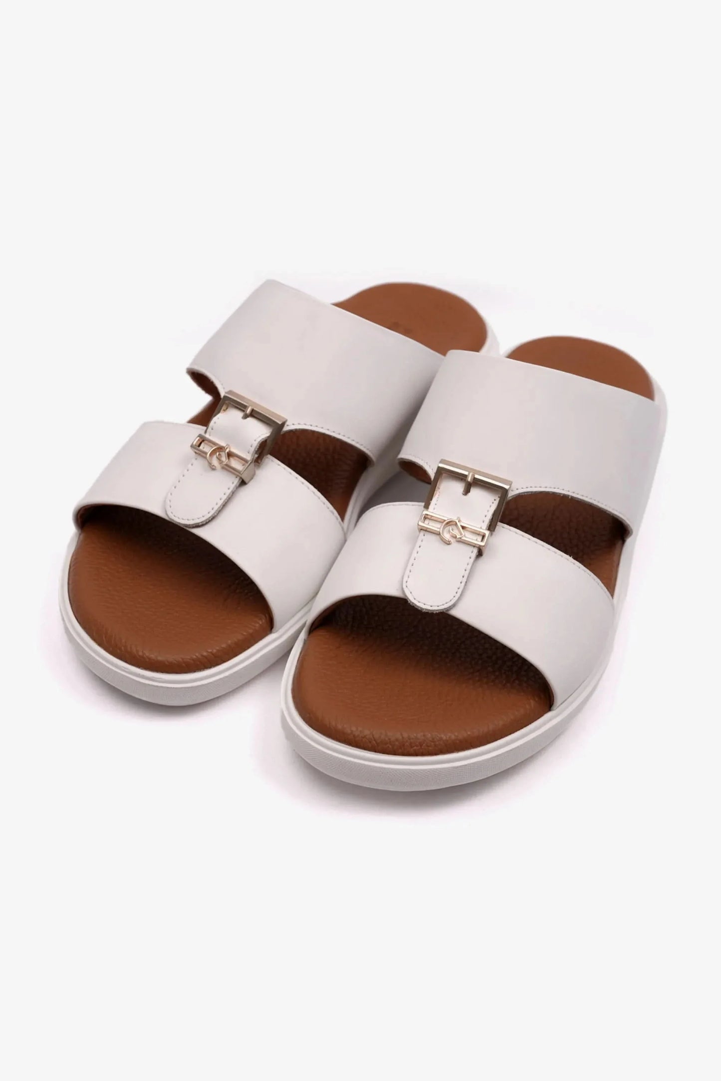 Cavalier Uomo Men's Classic Outsole Leather Sandals White MSDCVALP107