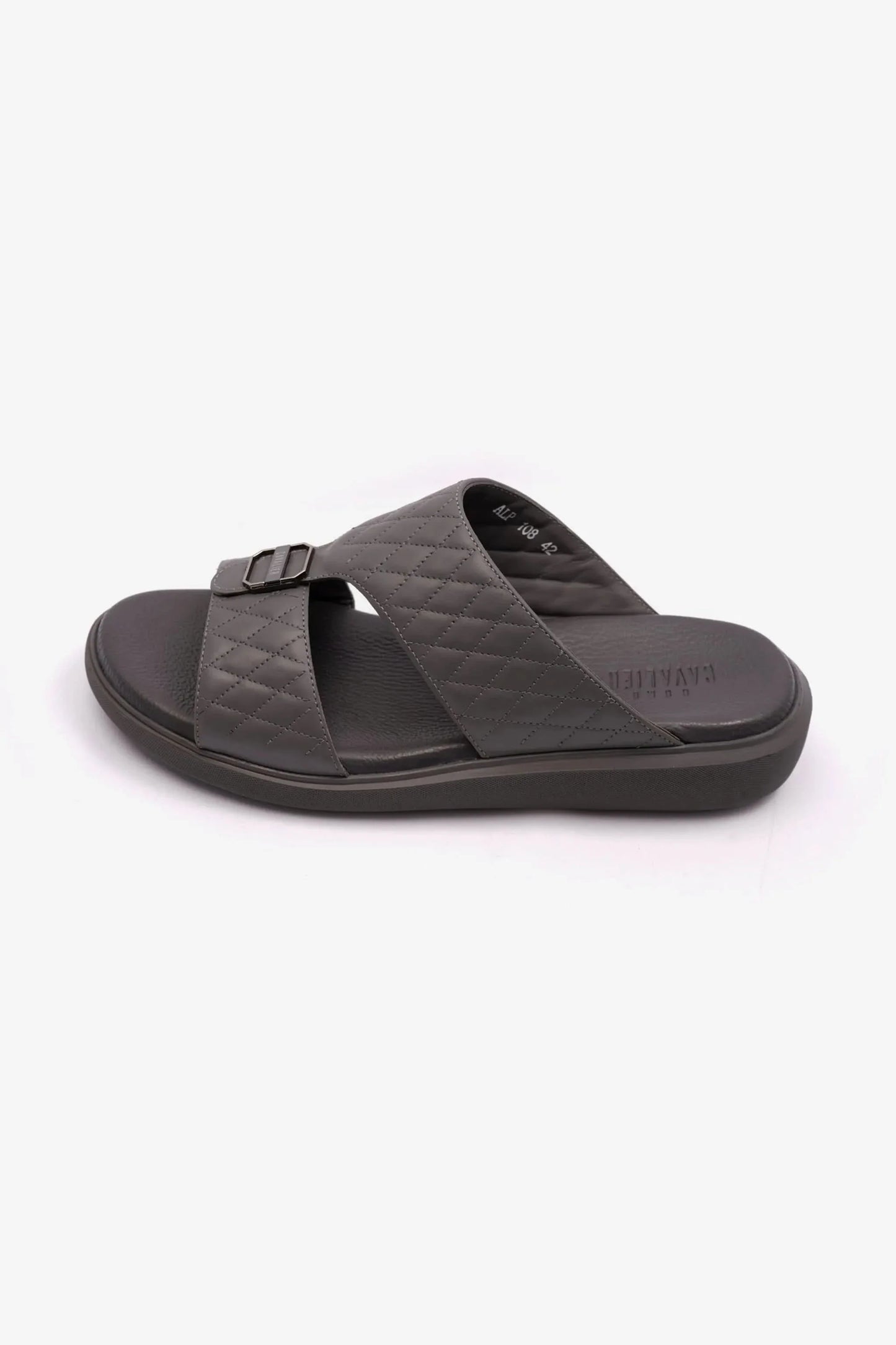 Cavalier Uomo Men's Arabic Quilting Pattern Sandals Grey MSDCVALP108