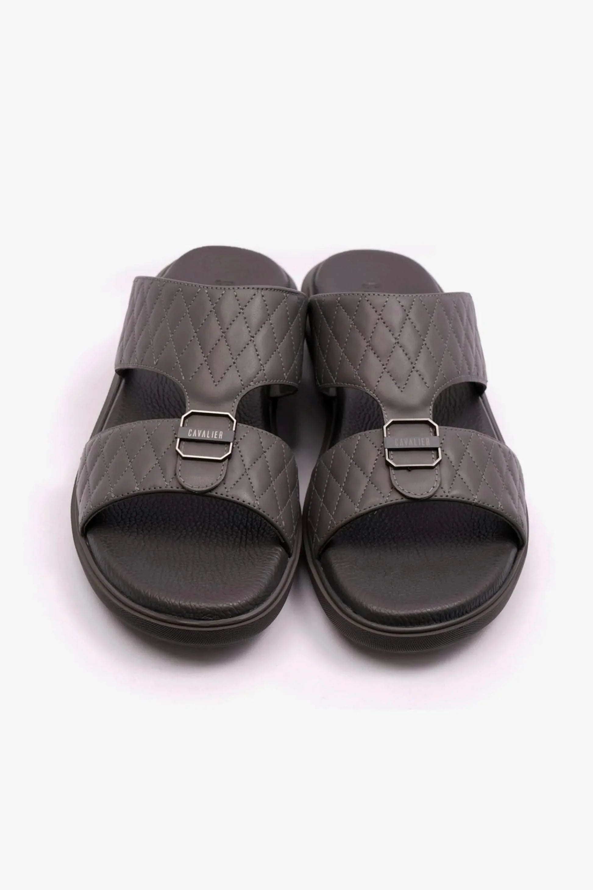 Cavalier Uomo Men's Arabic Quilting Pattern Sandals Grey MSDCVALP108