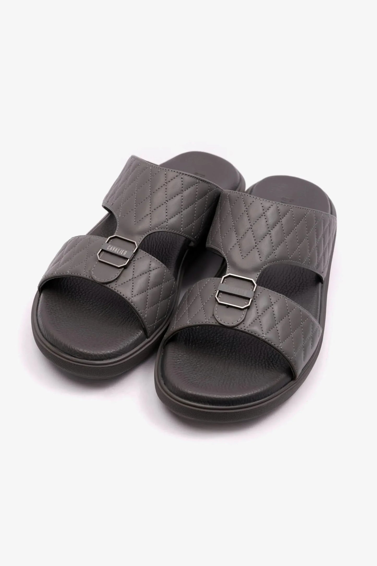Cavalier Uomo Men's Arabic Quilting Pattern Sandals Grey MSDCVALP108
