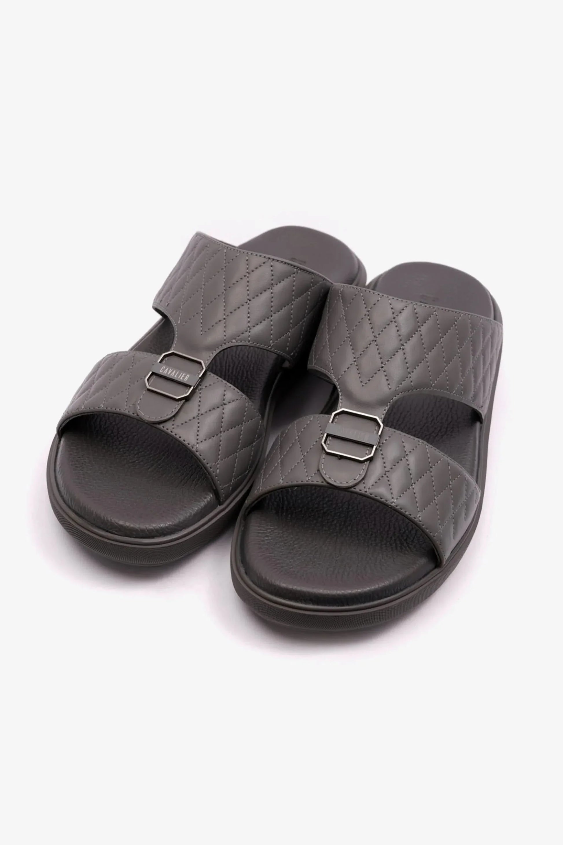 Cavalier Uomo Men's Arabic Quilting Pattern Sandals Grey MSDCVALP108