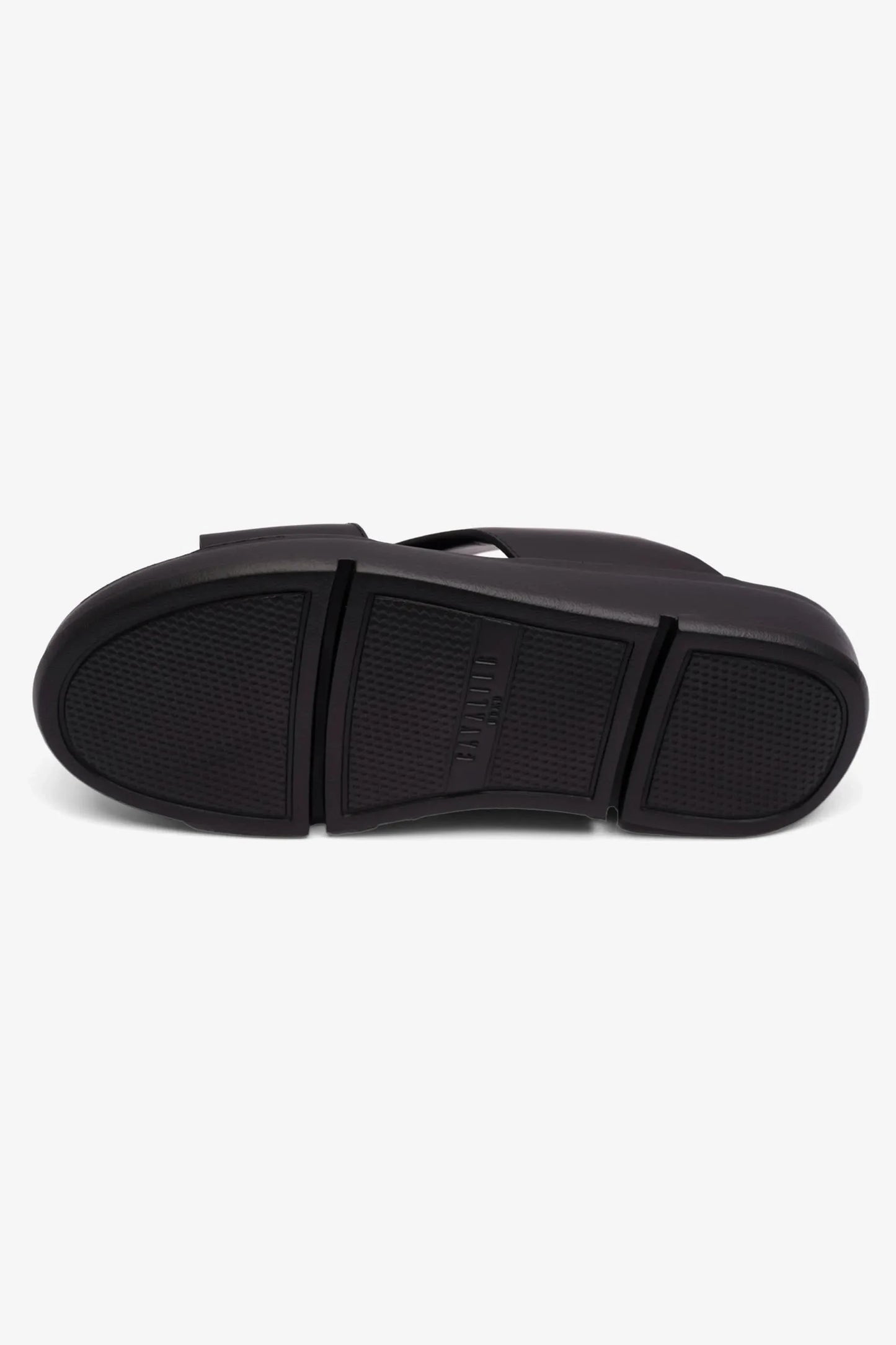 Cavalier Uomo Men's Matt Leather Sandals Black MSDCVLEO402