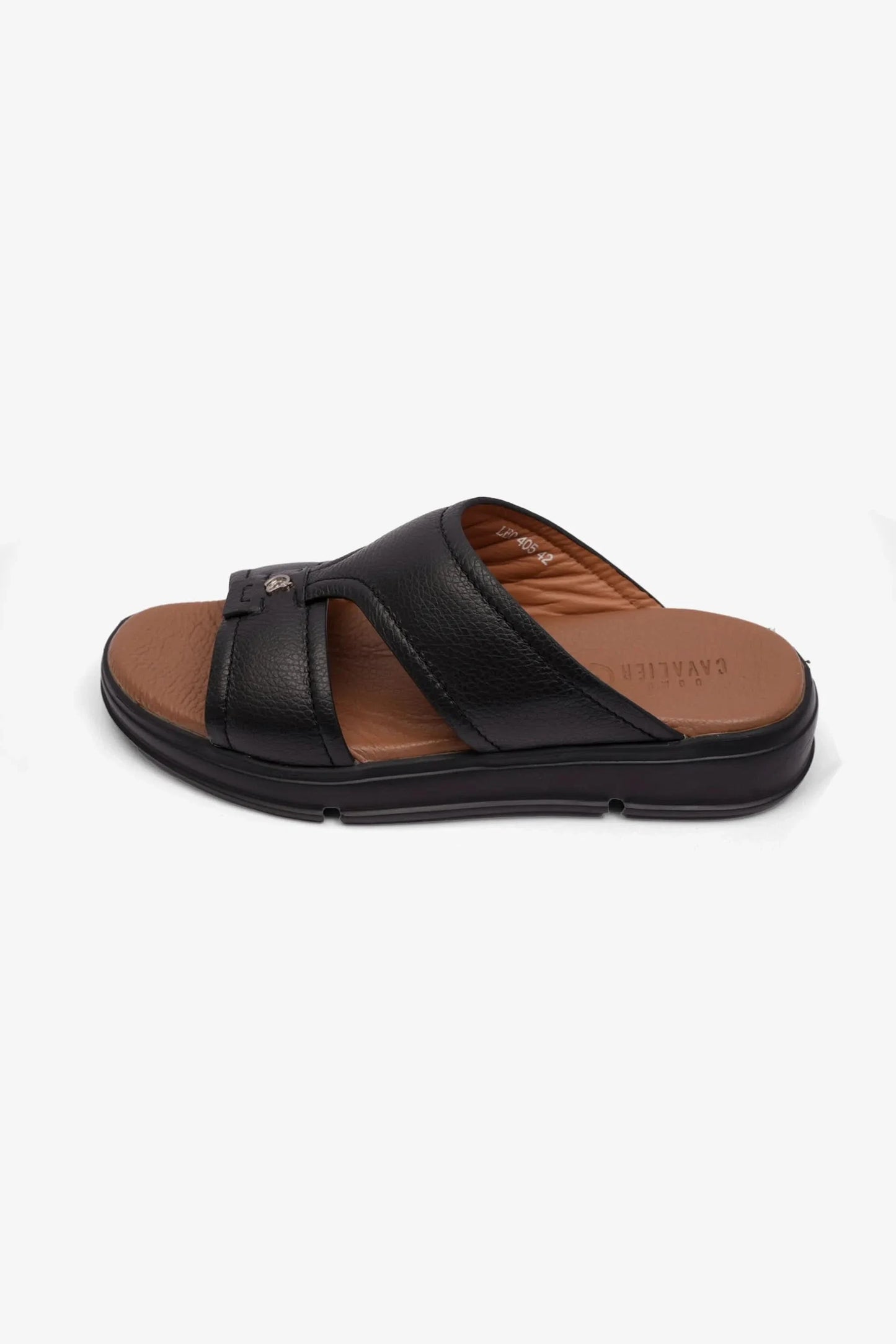 Cavalier Uomo Men's Leo Leather Arabic Sandals Black MSDCVLEO405