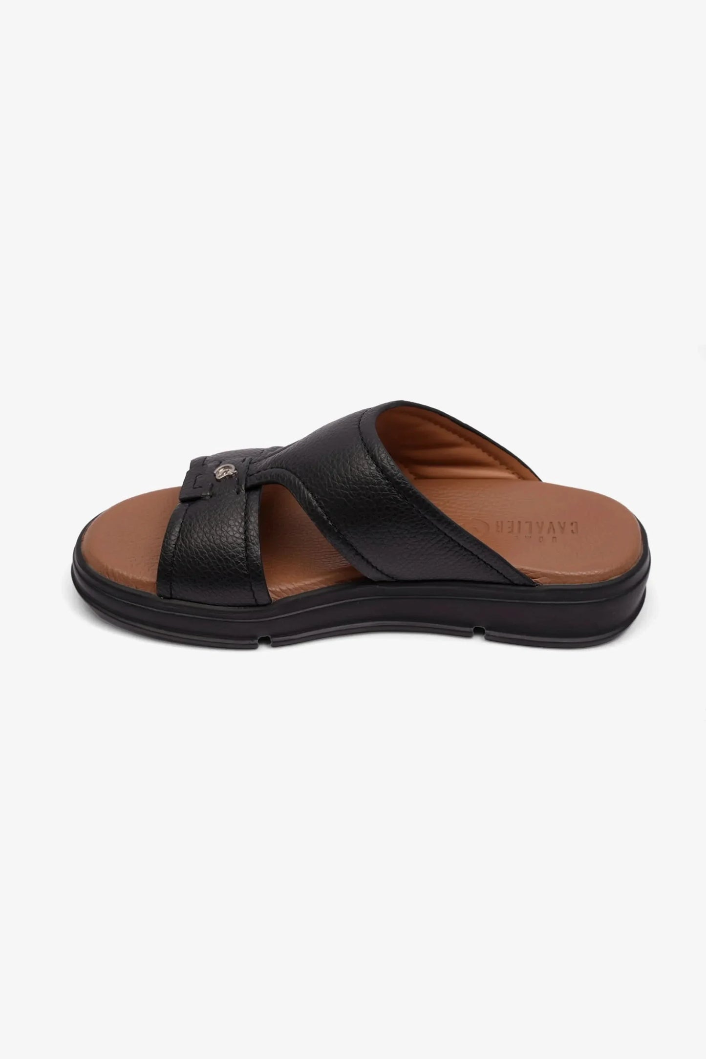 Cavalier Uomo Men's Leo Leather Arabic Sandals Black MSDCVLEO405