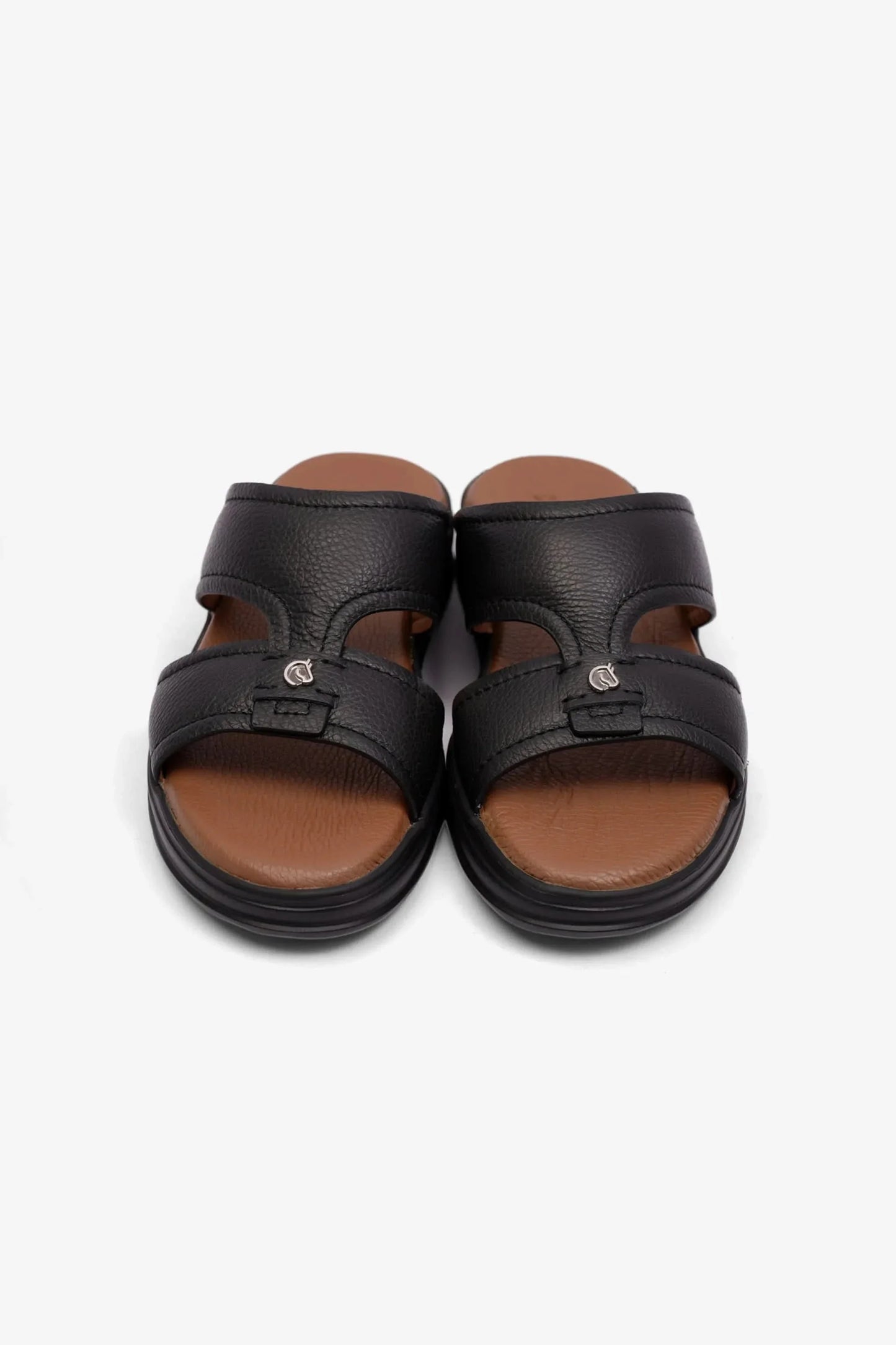 Cavalier Uomo Men's Leo Leather Arabic Sandals Black MSDCVLEO405