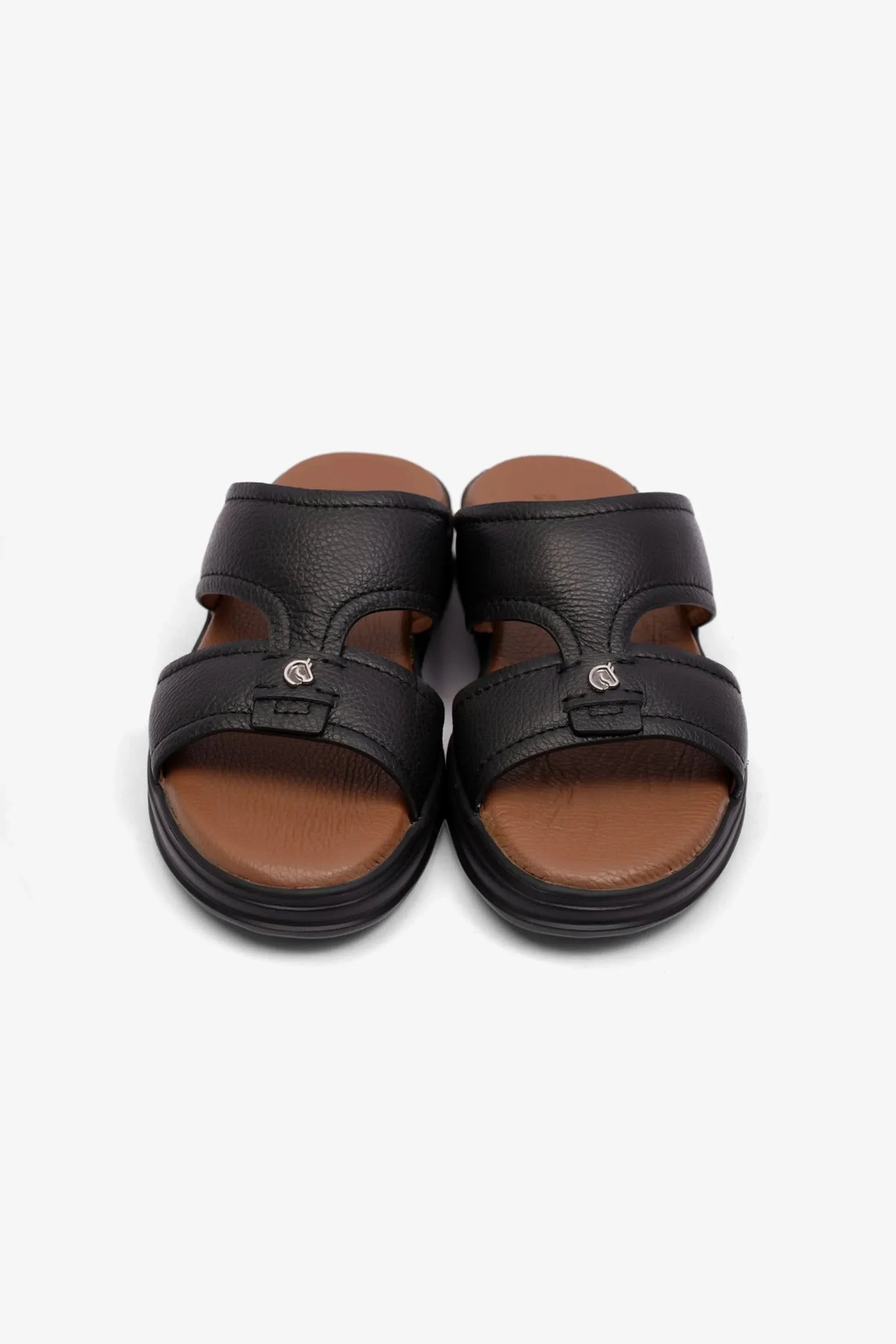 Cavalier Uomo Men's Leo Leather Arabic Sandals Black MSDCVLEO405