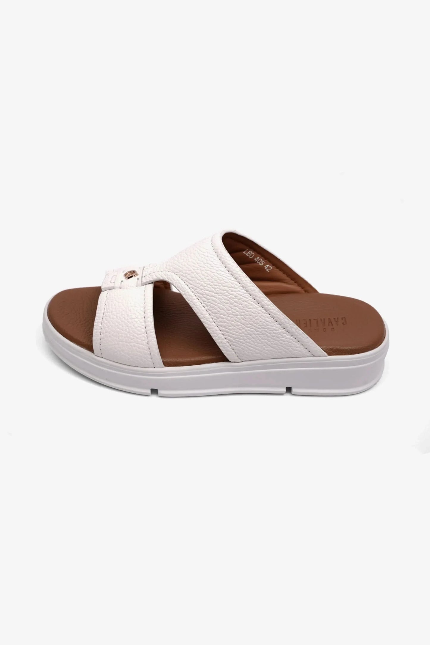 Cavalier Uomo Men's Arabic Leather Sandals Leo White MSDCVLEO405