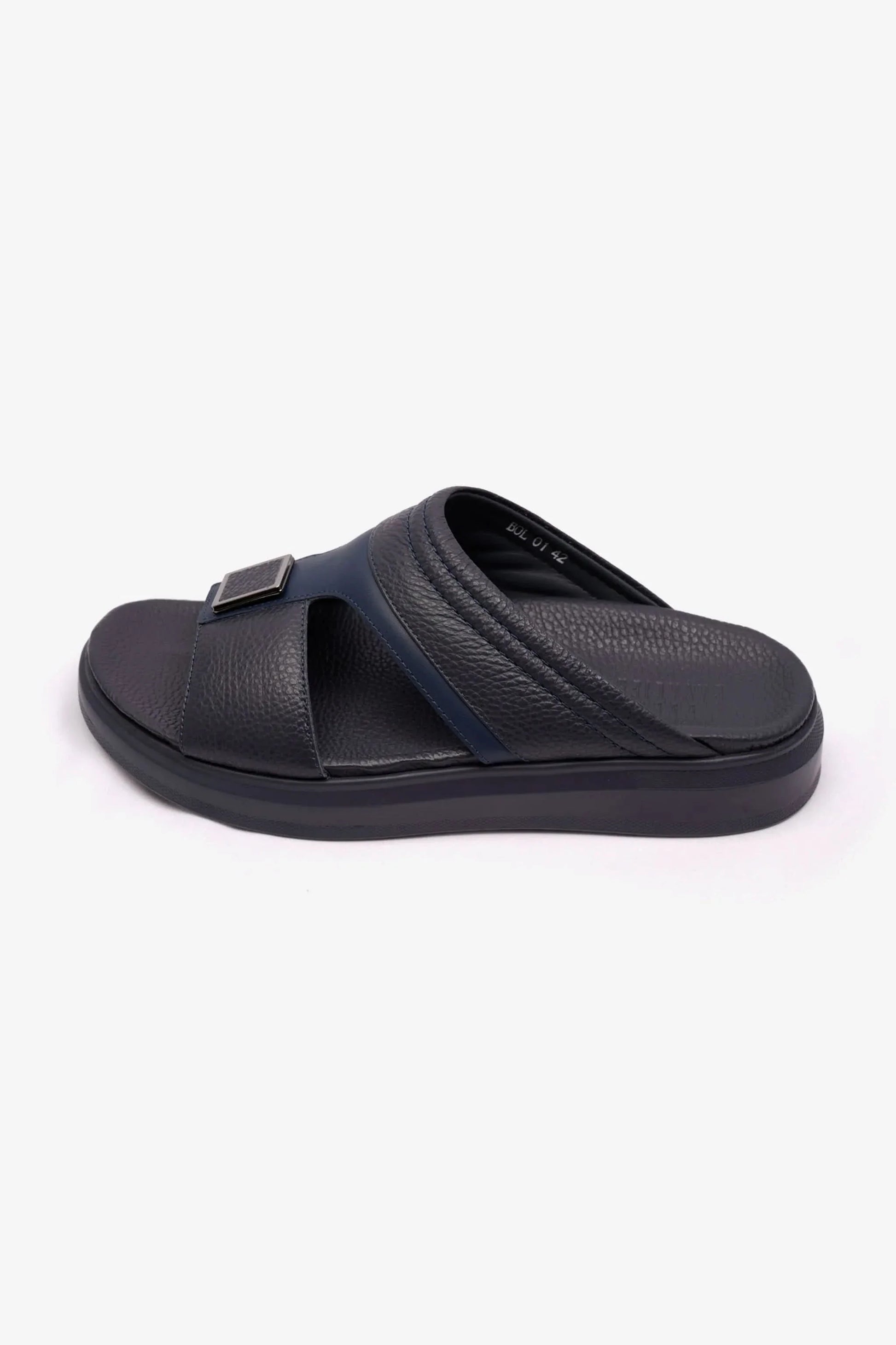 Cavalier Uomo Men's Wide Fitting Leather Arabic Sandals Navy MSDCVBOL01