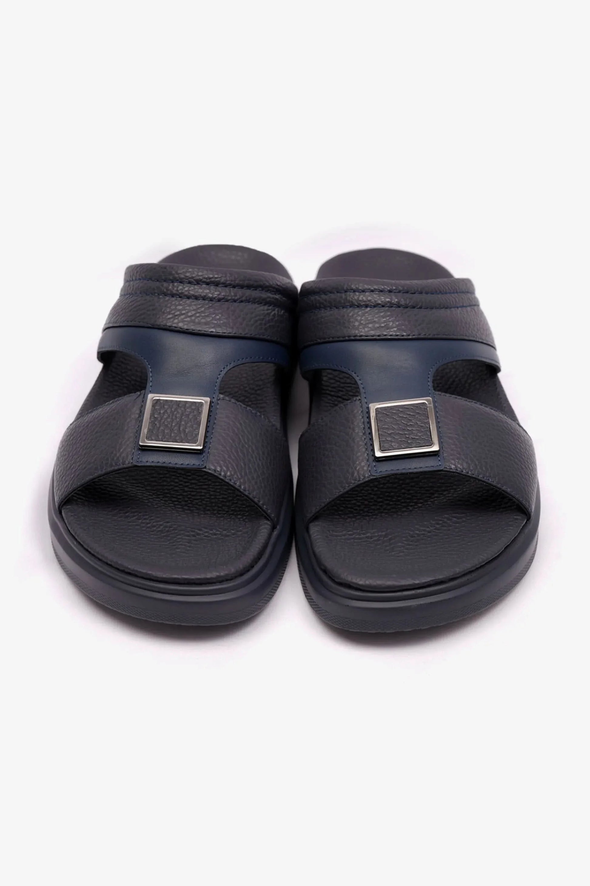 Cavalier Uomo Men's Wide Fitting Leather Arabic Sandals Navy MSDCVBOL01