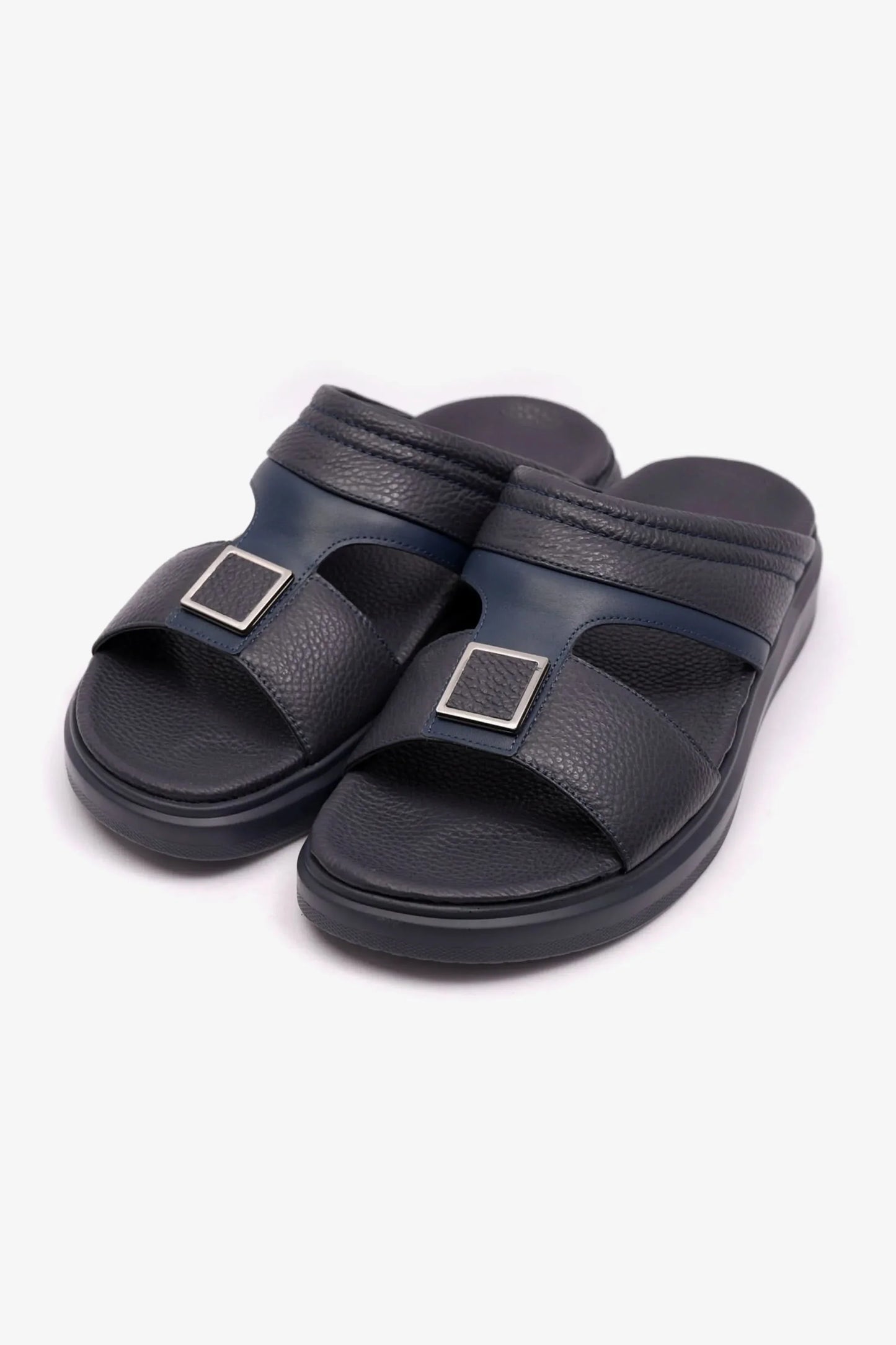Cavalier Uomo Men's Wide Fitting Leather Arabic Sandals Navy MSDCVBOL01