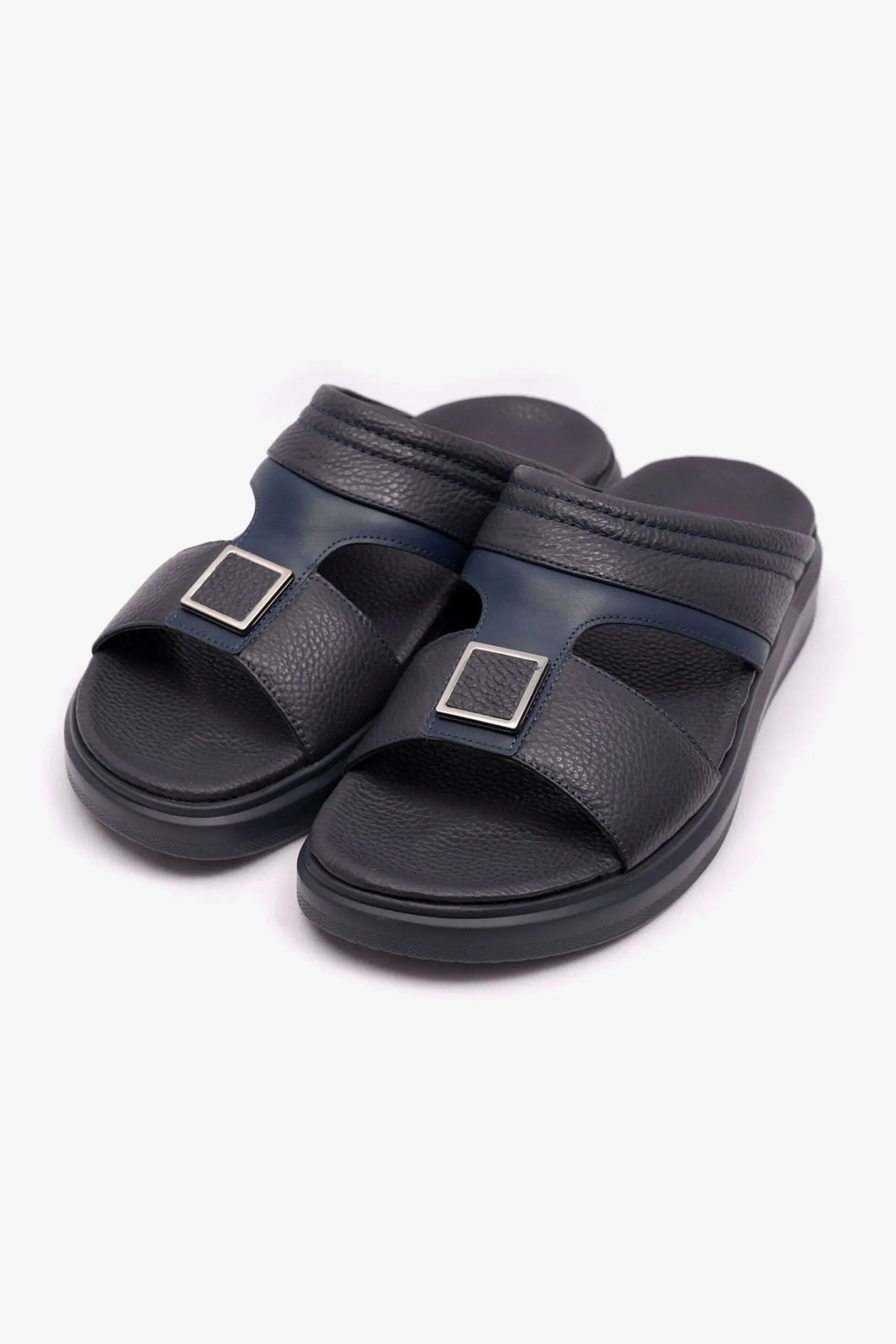 Cavalier Uomo Men's Wide Fitting Leather Arabic Sandals Navy MSDCVBOL01