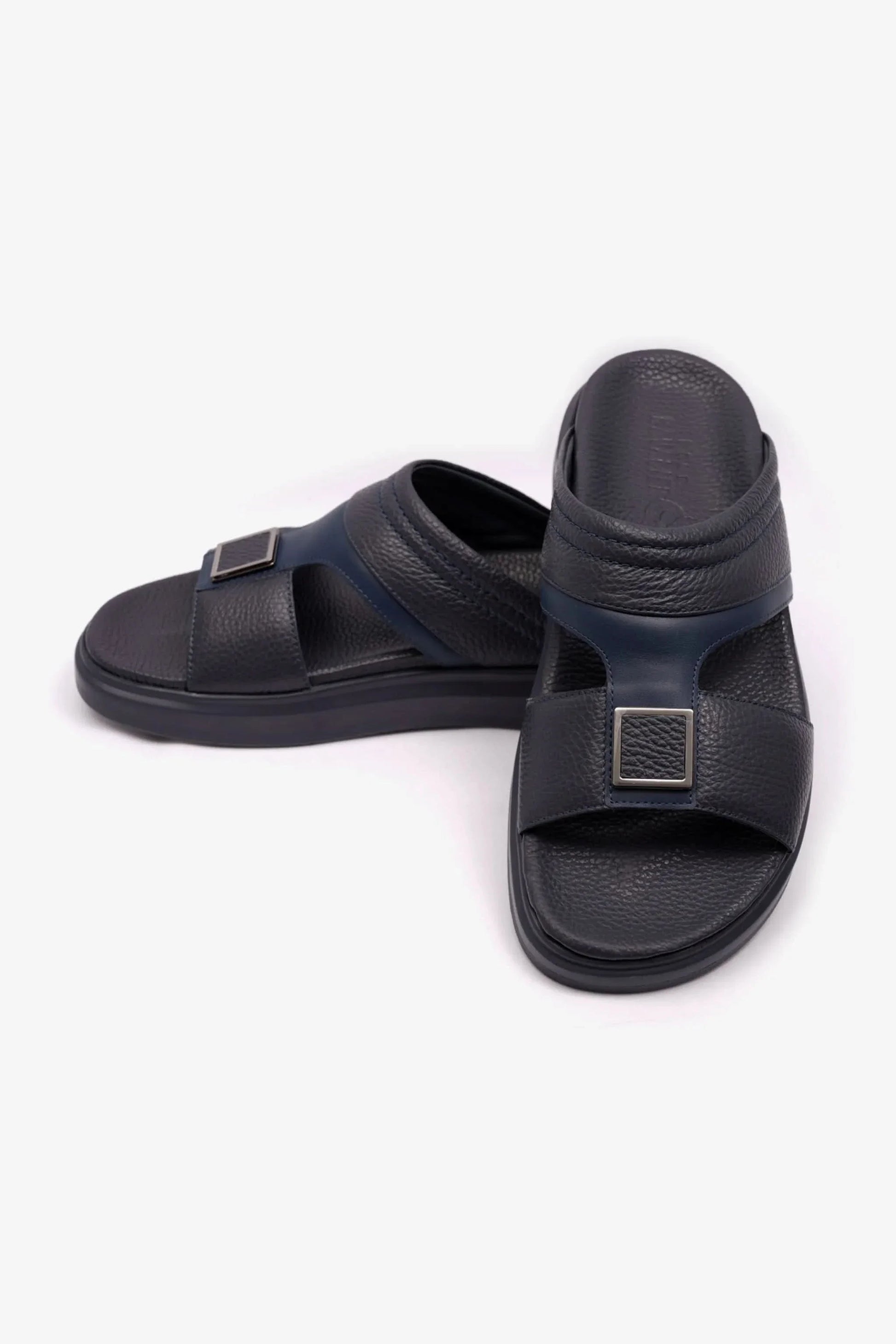 Cavalier Uomo Men's Wide Fitting Leather Arabic Sandals Navy MSDCVBOL01